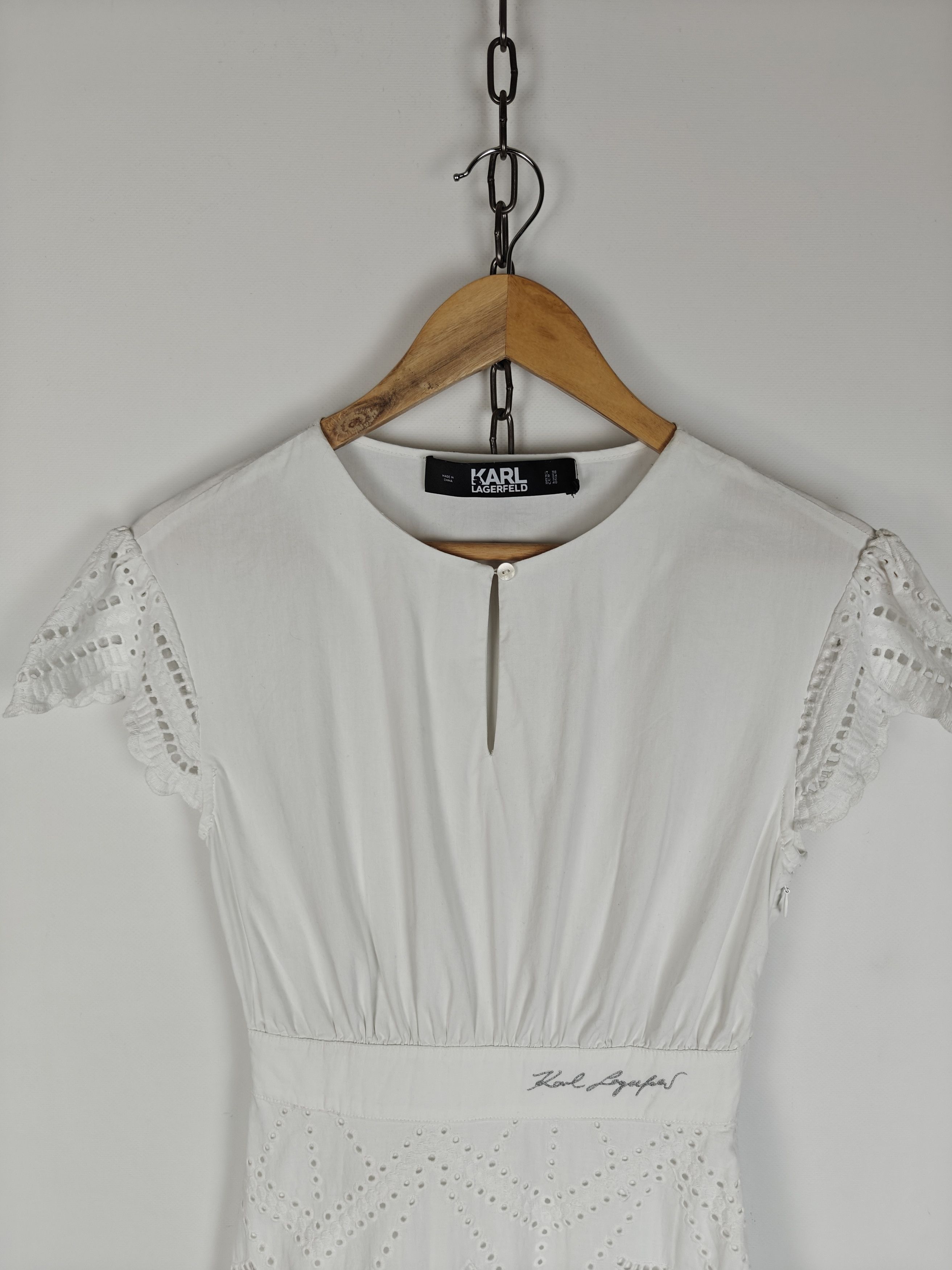 Karl Lagerfeld Karl Lagerfeld White Dress Cotton size IT38 Size XS / US 0-2 / IT 36-38 - 2 Thumbnail