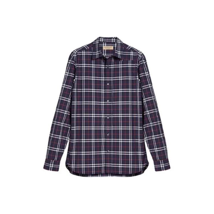 Burberry Burberry Burberry Navy Plaid Long Sleeve Shirt for Men-250 Size US XXL / EU 58 / 5 - 1 Thumbnail