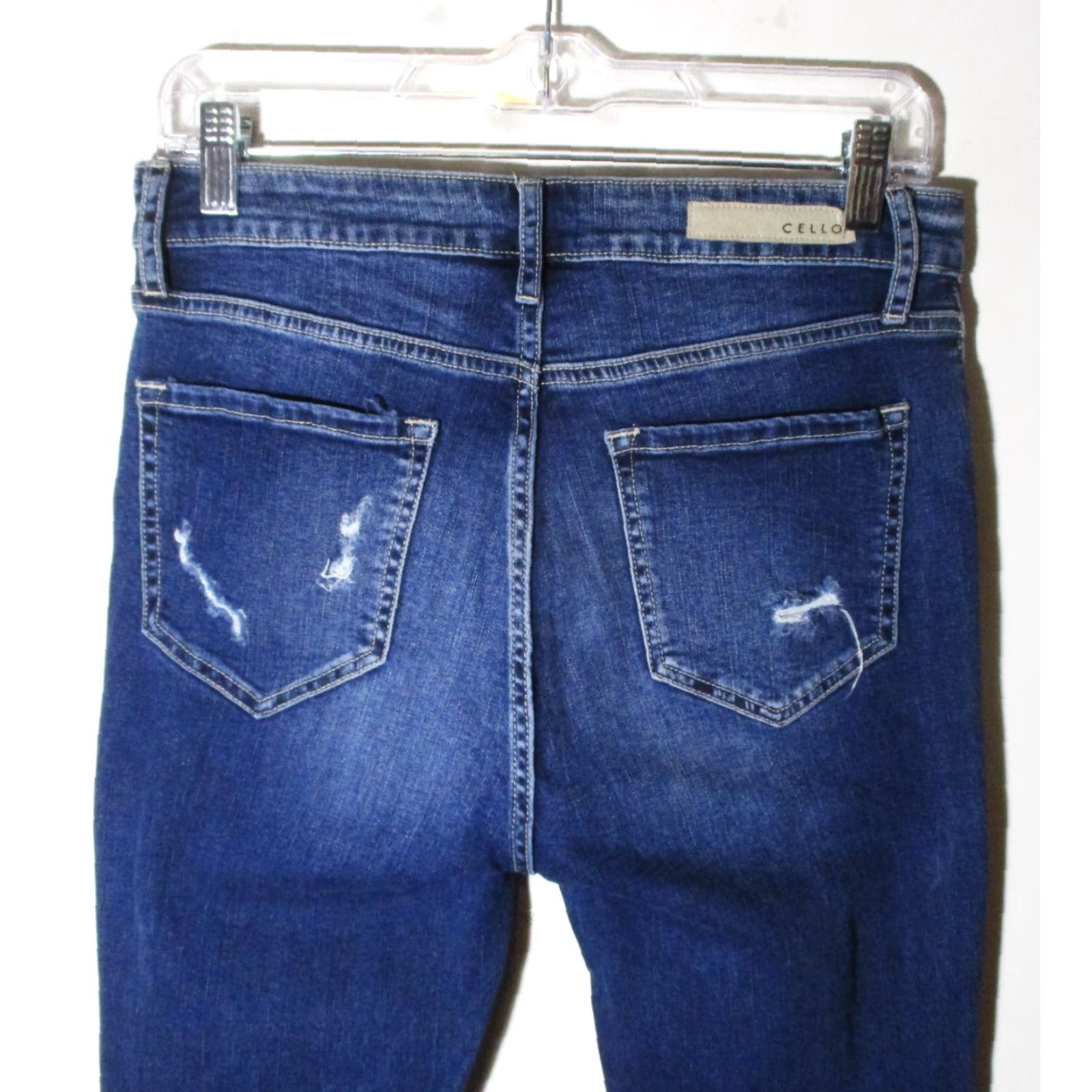 Denime VINTAGE CELLO Blue Distressed Denim Jeans 9 NWOT Size 26" / US 2 / IT 38 - 4 Thumbnail