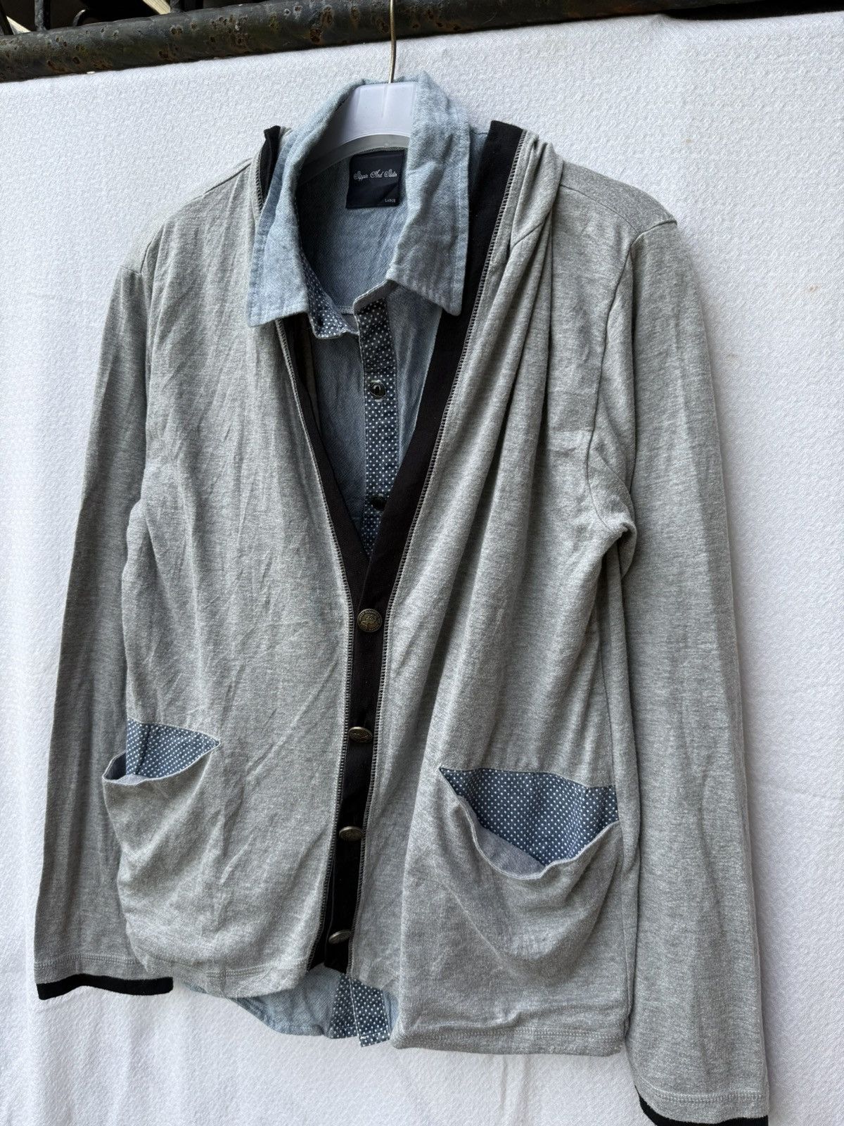 Yohji Yamamoto Double layers cardigan hoodie button up shirt Size US M / EU 48-50 / 2 - 7 Thumbnail