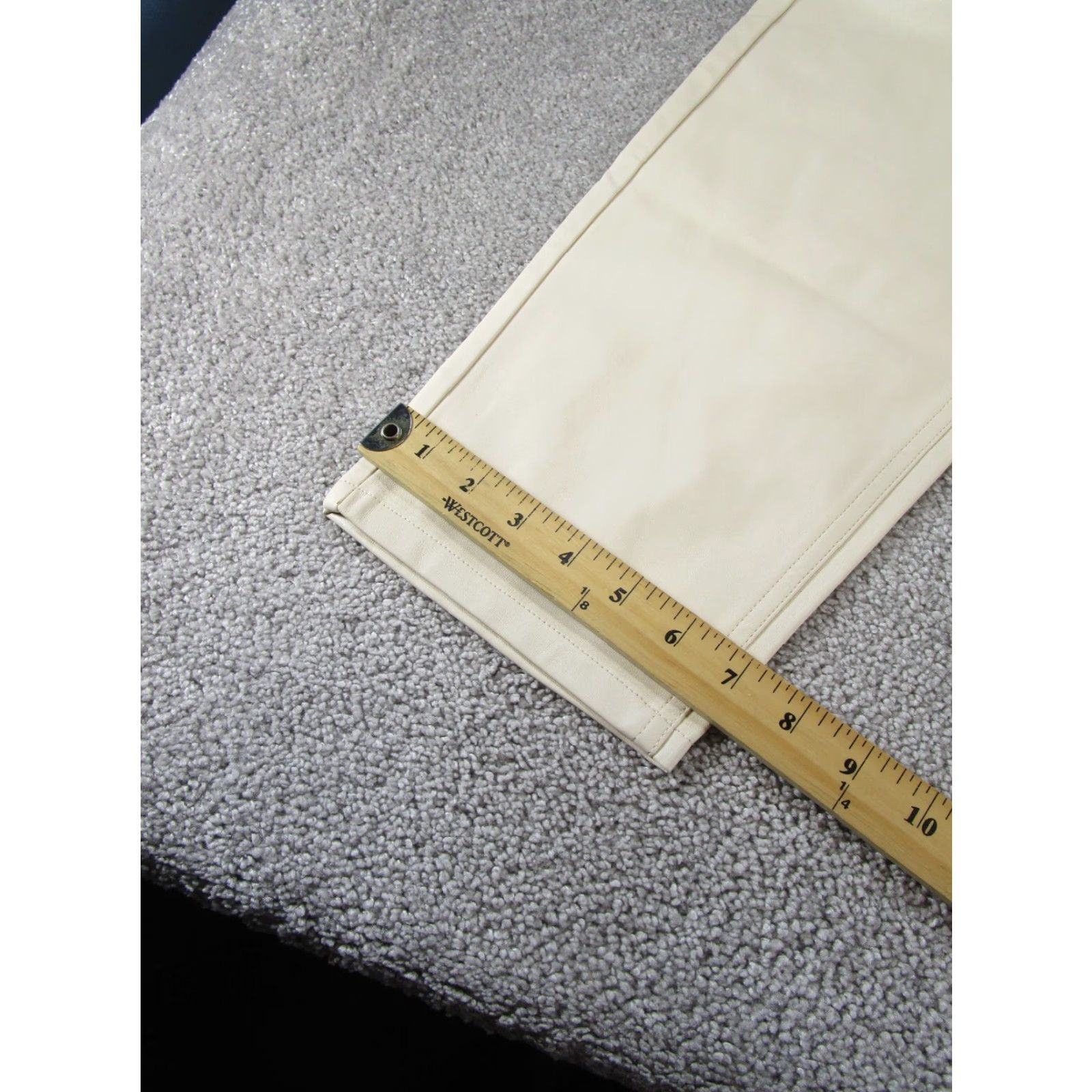 Zara ZARA Womens Pants 8 Beige Faux Leather Paperbag Waist Tapered Front Flat 90s Vibe Womens Pants Size 30" / US 8 / IT 44 - 6 Thumbnail