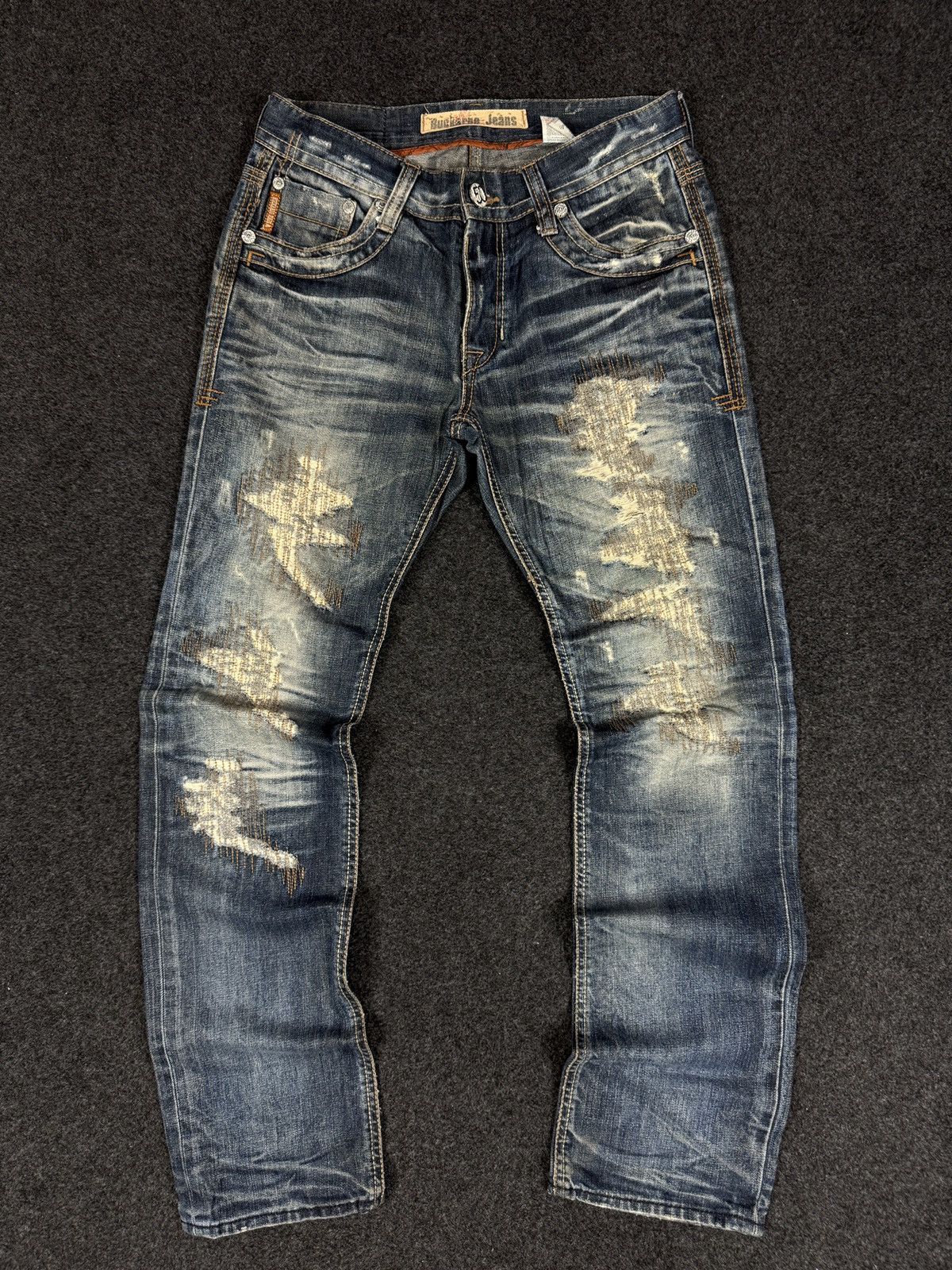 Other Rare Design Distressed Denim Buckaroo Jeans Size US 32 / EU 48 - 1 Thumbnail