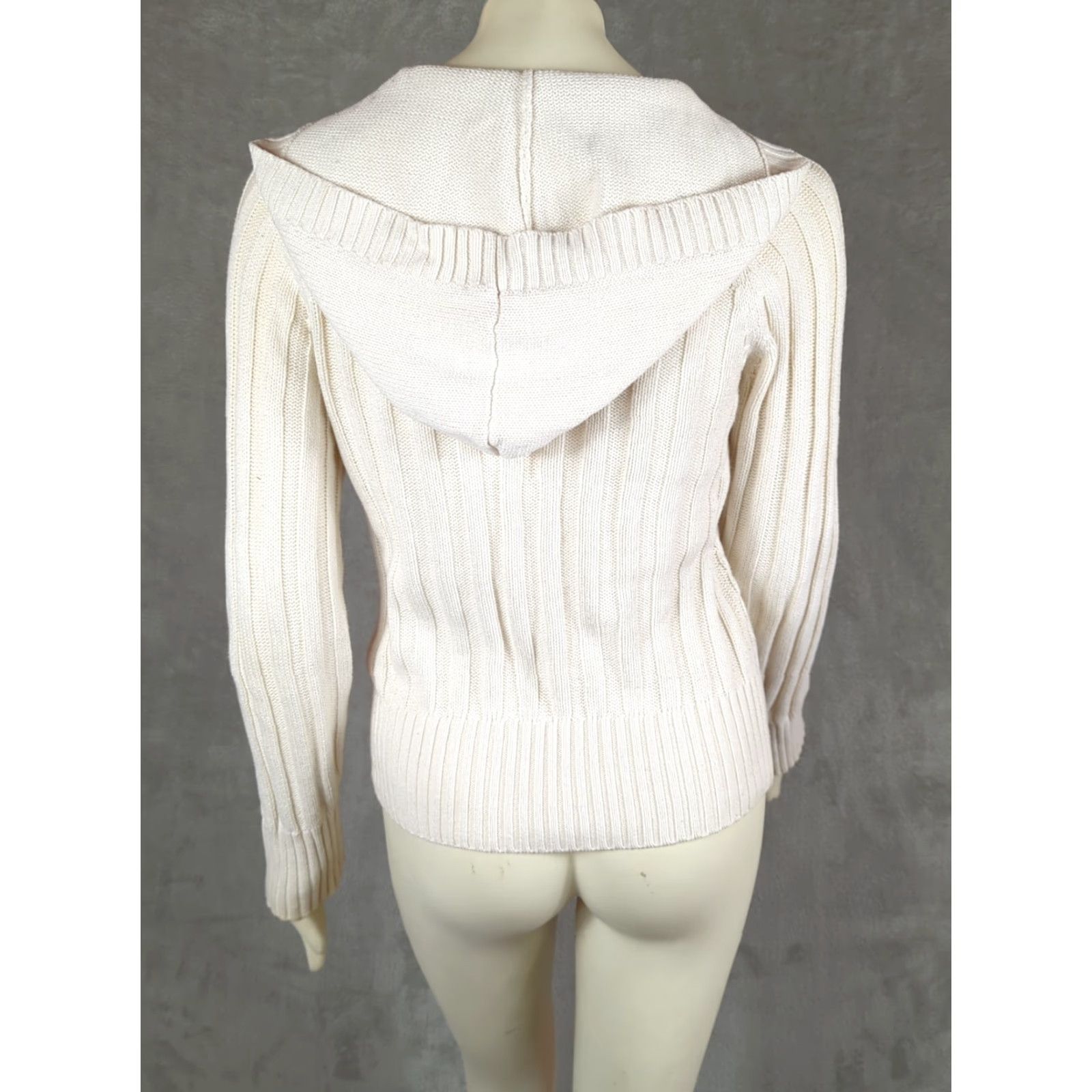 Aeropostale Aeropostale Sweater Henley Cable Knit Hoodie Ivory Women's XL Preppy Bella Size XL / US 12-14 / IT 48-50 - 5 Thumbnail