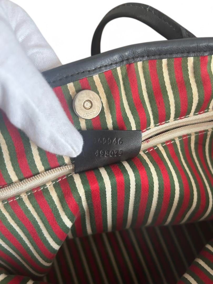 Gucci Gucci - New Brit Black Shoulder Bag Gold Hardware Canvas Size ONE SIZE - 6 Thumbnail