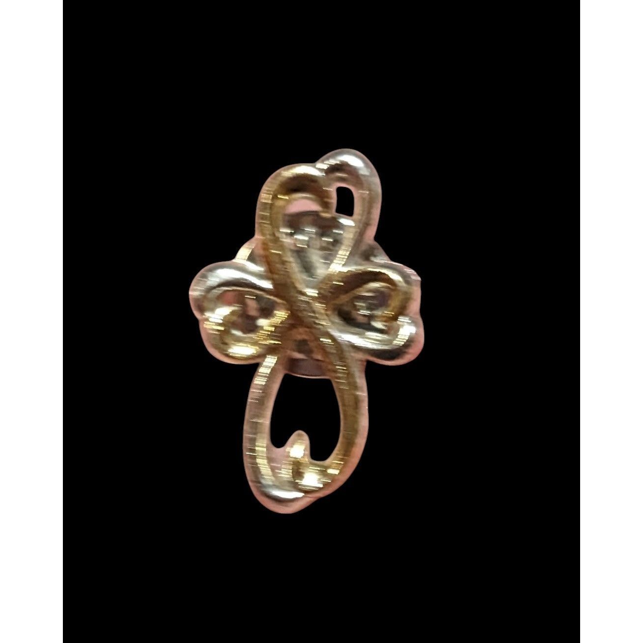 Other Vintage Shamrock Cross Two Tone Stylized Lapel Pin Size ONE SIZE - 5 Thumbnail