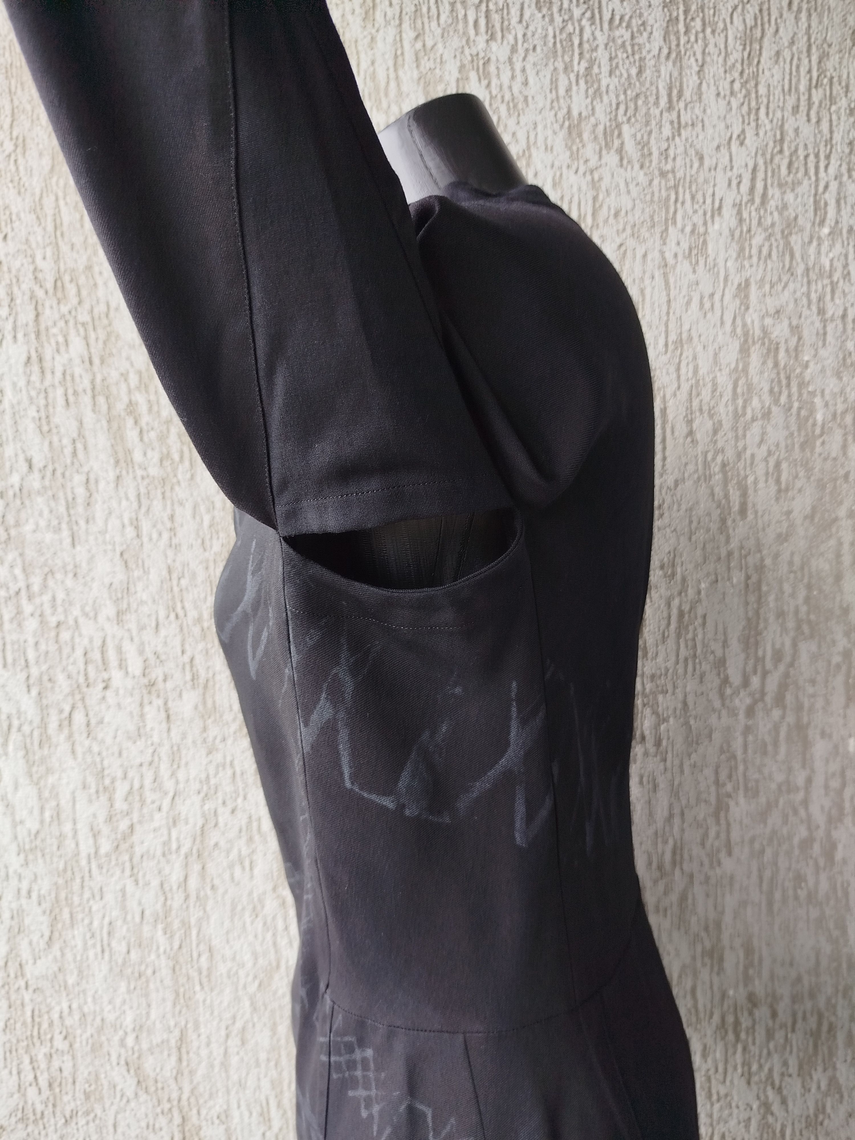 Marithe + Francois Girbaud Girbaud Dress Long Sleeve Draped Wool Vintage Size L / US 10 / IT 46 - 12 Thumbnail