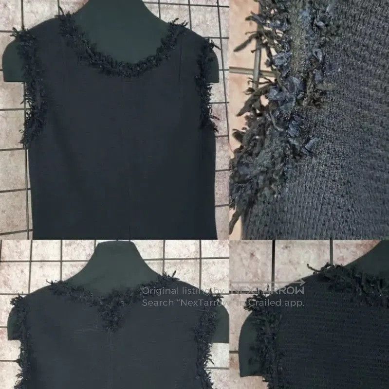 Chanel Chanel Black Cotton Logo Top with Fringes . Size XS / US 0-2 / IT 36-38 - 3 Thumbnail