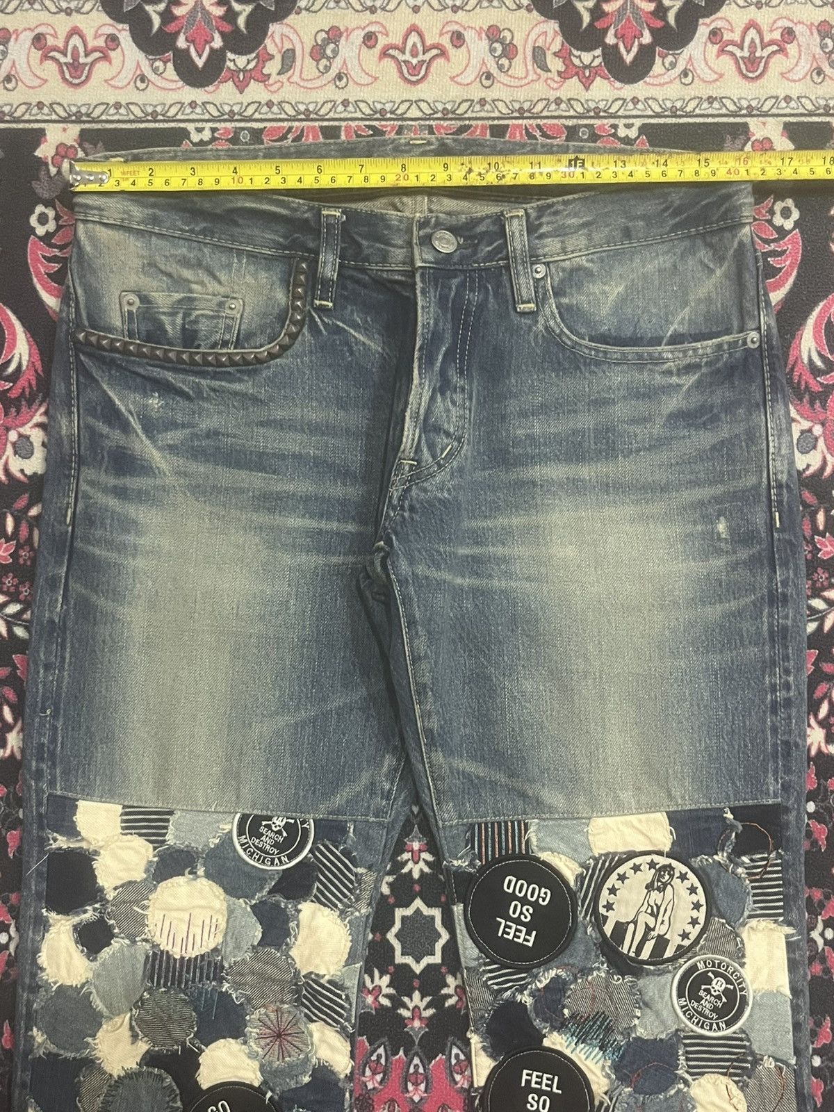 Hysteric Glamour Hysteric Glamour Naked Pin Up Girl Patchwork Selvedge Jeans Size US 32 / EU 48 - 18 Thumbnail