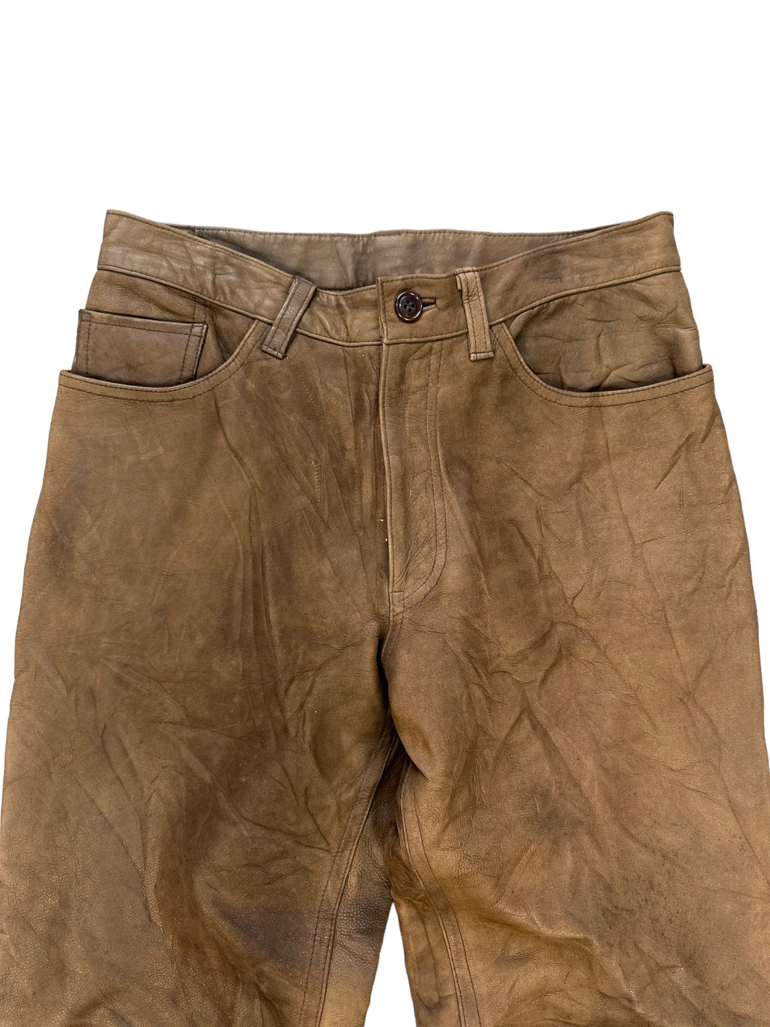 Japanese Brand TRANS CONTINENTS LEATHER PANT #7914-189 Size US 28 / EU 44 - 2 Thumbnail