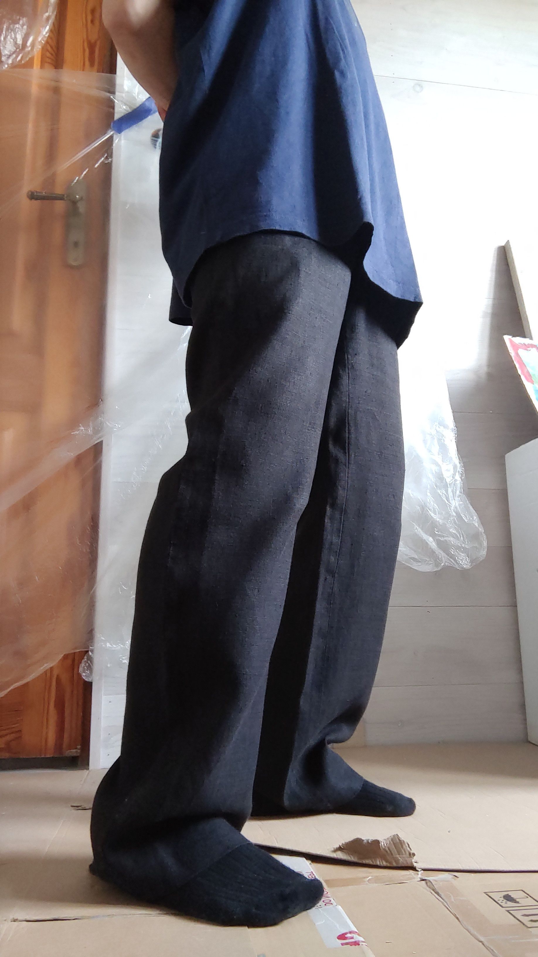 Vintage 100% Linen Vintage Pants High Waist Minimal y2k Wide Flared Size US 31 - 13 Thumbnail