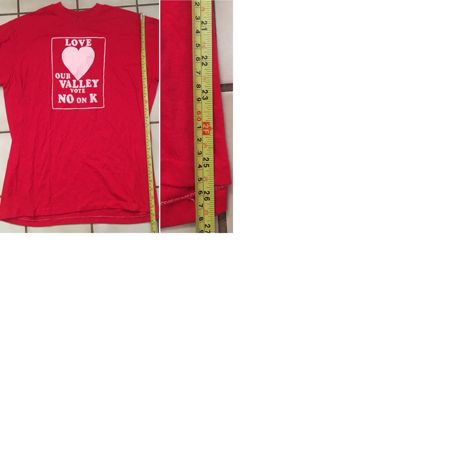 Vintage VINTAGE Love Our Valley Vote No On K T-Shirt Sport-T By Stedman Made In USA XL Men Red Graphic Tee USA XL Men Red Size US XL / EU 56 / 4 - 9 Thumbnail
