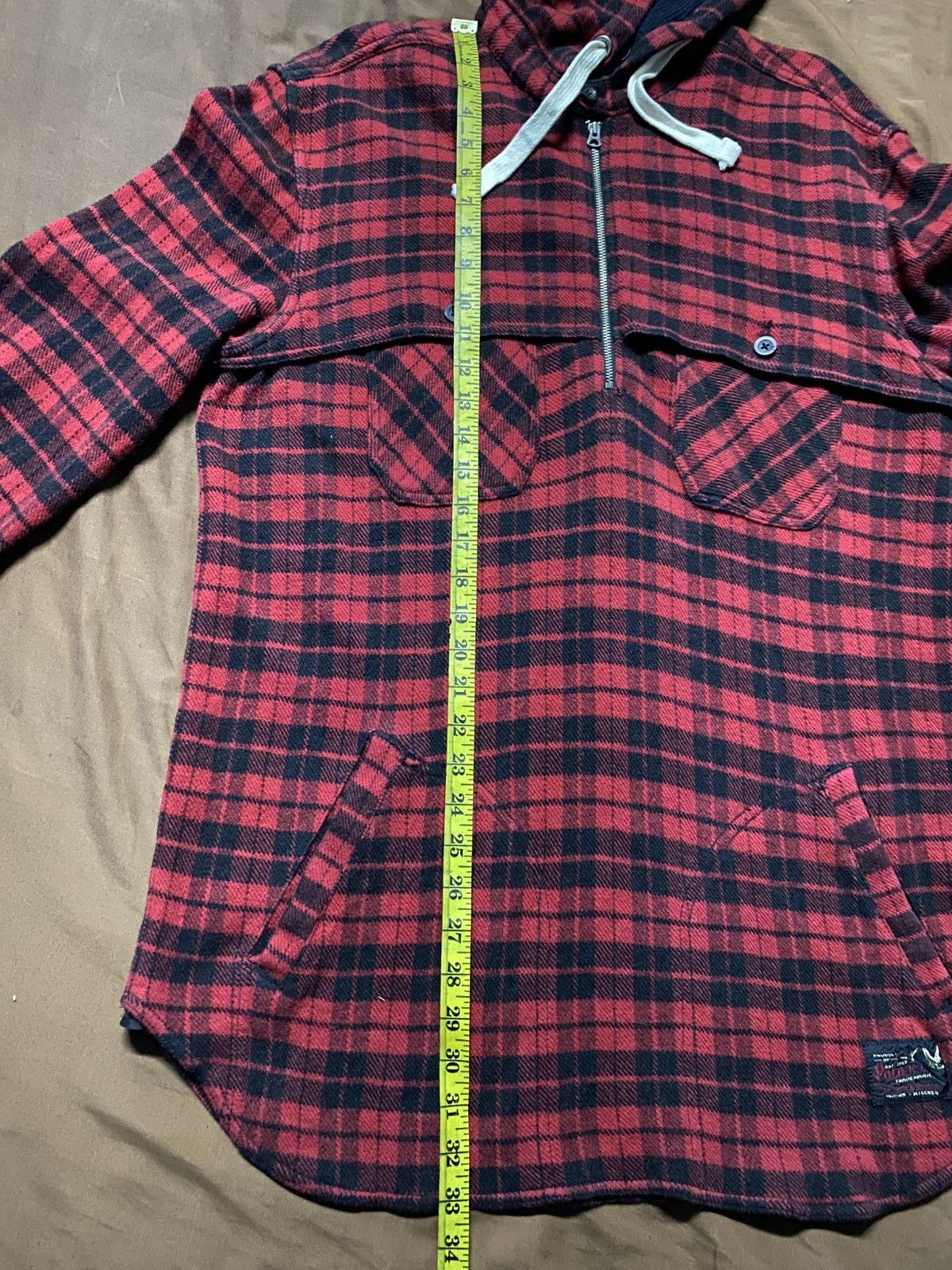 Polo Ralph Lauren ❗️OFFER❗️Polo Ralph Lauren Half Zipper Flannel Hoodie Size US L / EU 52-54 / 3 - 9 Thumbnail