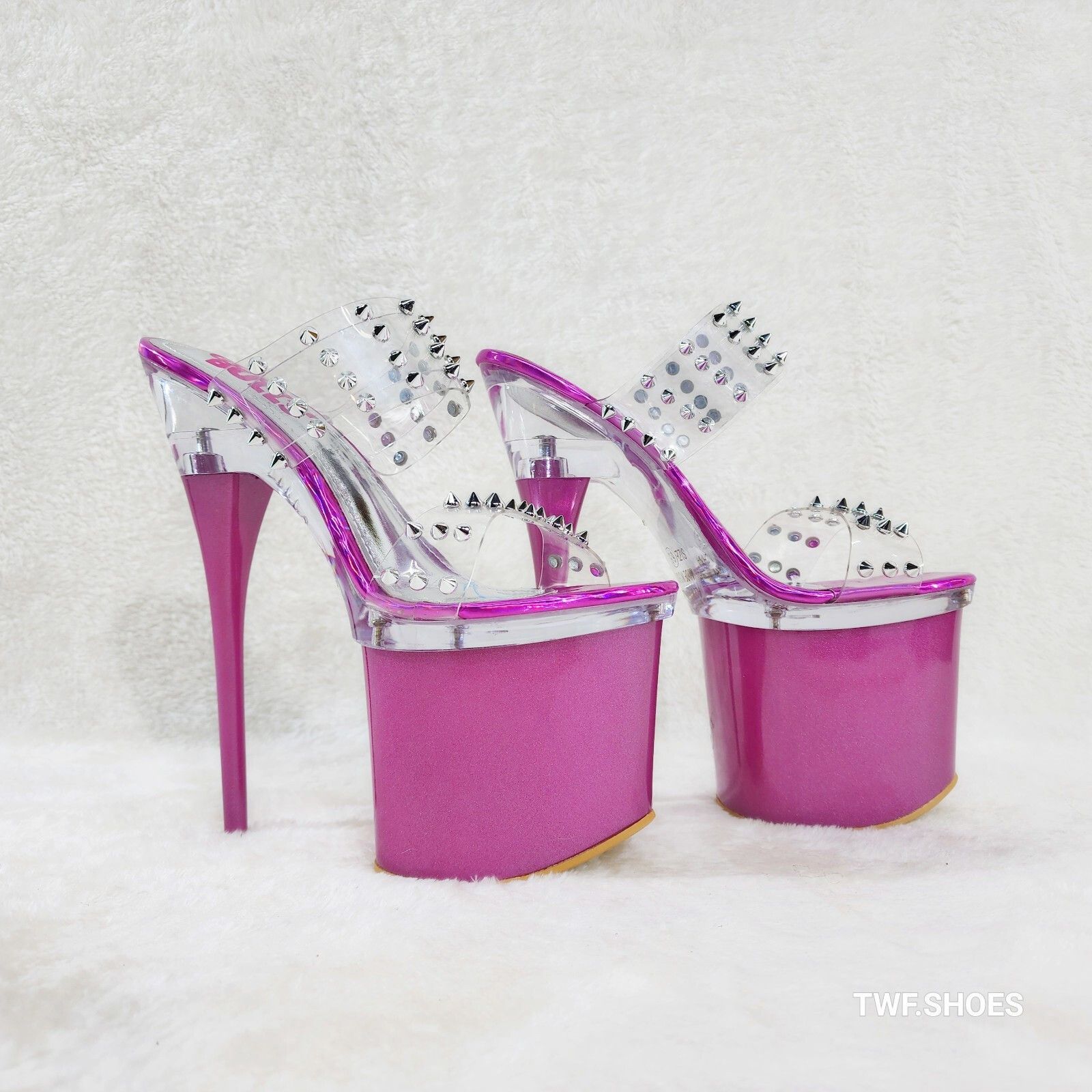 Other Bulls Sleek Slim 8" Towering Platform Heels Purple Double Cl Size US 6 / IT 36 - 5 Thumbnail