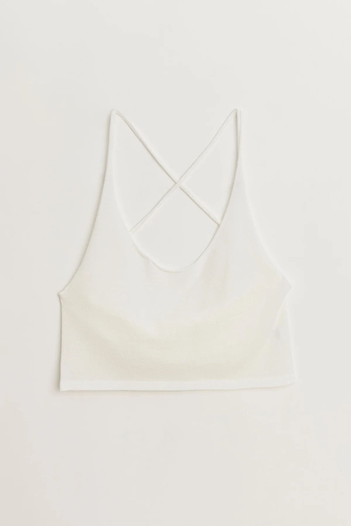 Judy Turner o1mle0425 Lea Cropped Tank Top in Chalk Size M / US 6-8 / IT 42-44 - 1 Thumbnail