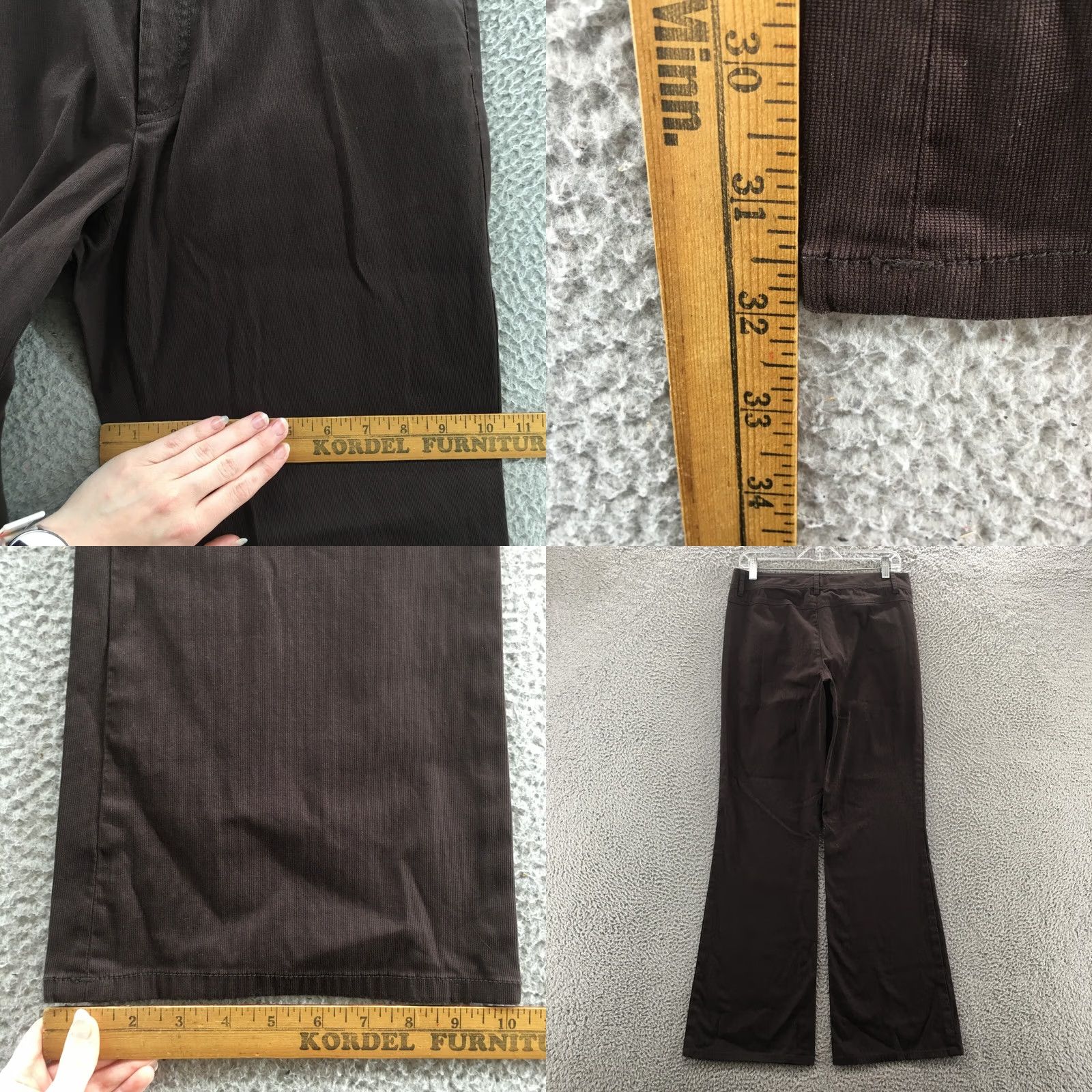 Kenneth Cole Kenneth Cole Pants Womens 8 Wide-Leg Brown Cotton Blend Zip Chino Casual Flat Front Regular Rise 32 in Inseam 32 in Mens Womens Boys Girls Size 30" / US 8 / IT 44 - 8 Thumbnail