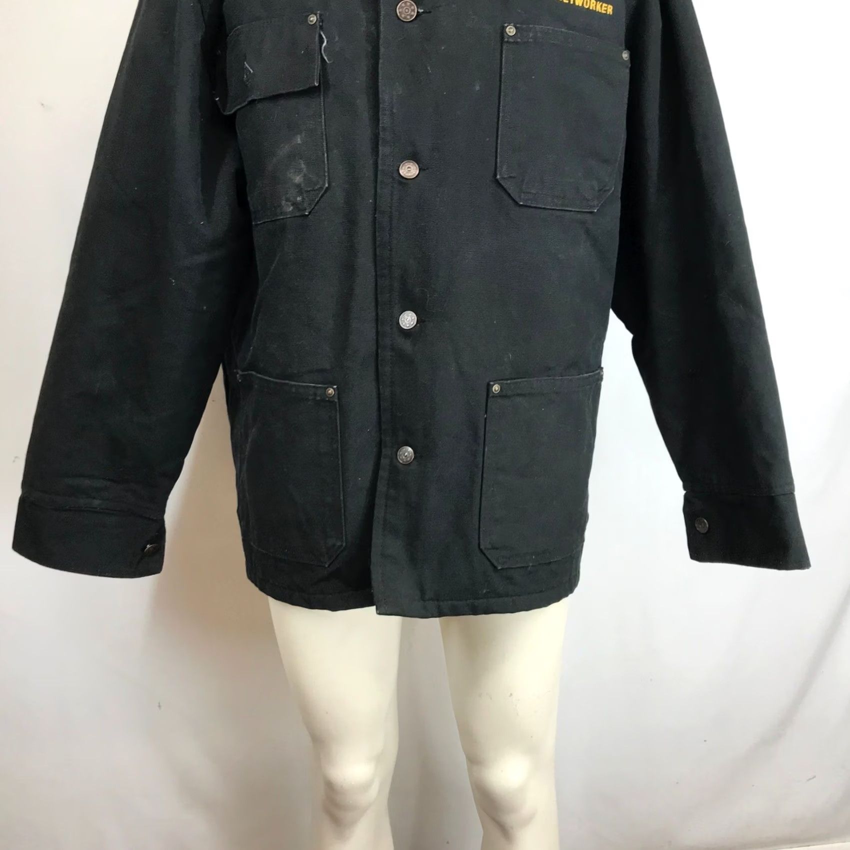 Vintage VINTAGE UNION LINE Canvas Blanket Lined Journeyworker Black Jacket Large Corduroy Collar Unisex L Size US L / EU 52-54 / 3 - 3 Thumbnail