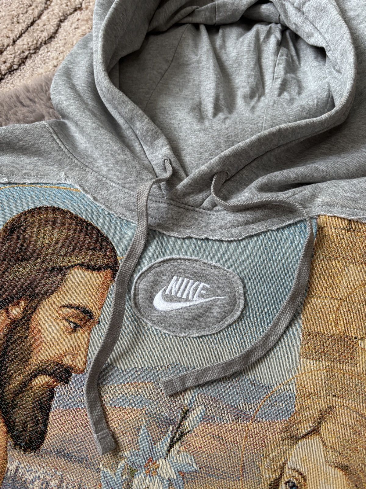 Nike Nike Reworked Junya Watanabe style Jesus gray hoodie Size US XL / EU 56 / 4 - 4 Thumbnail