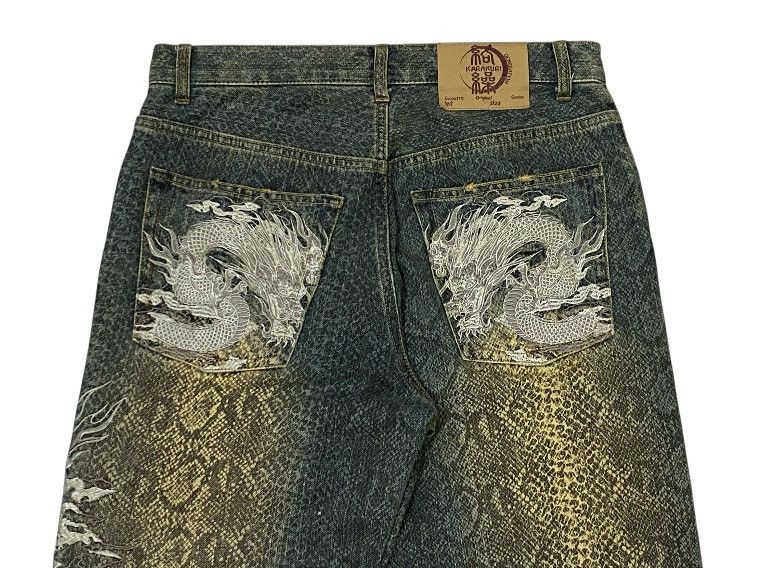 Karakuri Tamashii Karakuri Tamashi Dragon Embroidery Snake Skin Pattern Denim Size US 30 / EU 46 - 10 Thumbnail