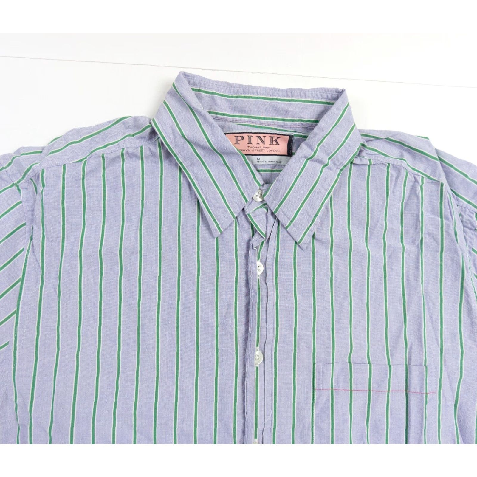 Pinko Thomas Pink Button-Up Shirt Mens Medium Blue Striped Long Sleeve Collared Preppy Size US M / EU 48-50 / 2 - 2 Thumbnail