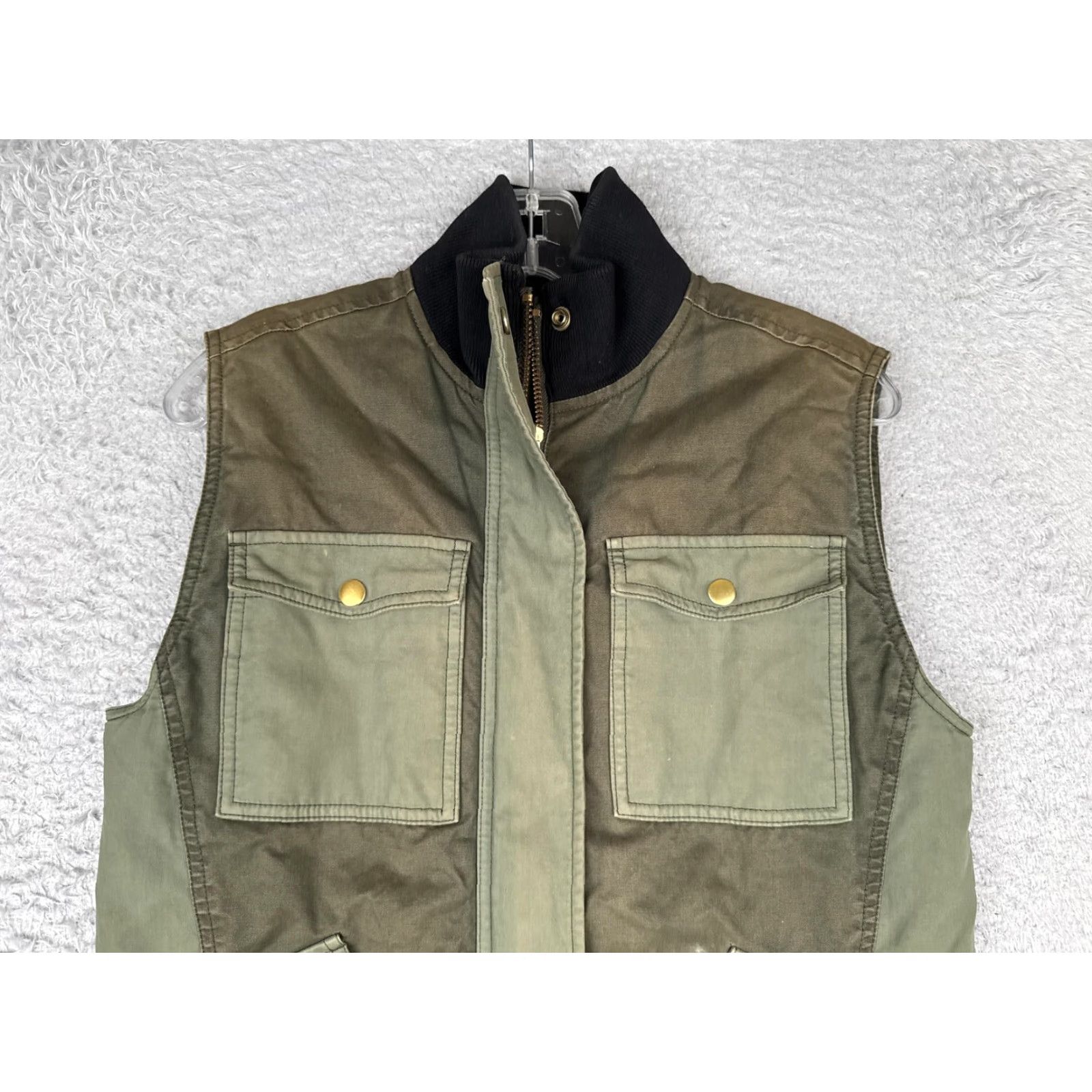J.Crew VINTAGE J.CREW Vest Mens Small Green Canvas Quilted Lined Utility Pockets Army Size US S / EU 44-46 / 1 - 6 Thumbnail