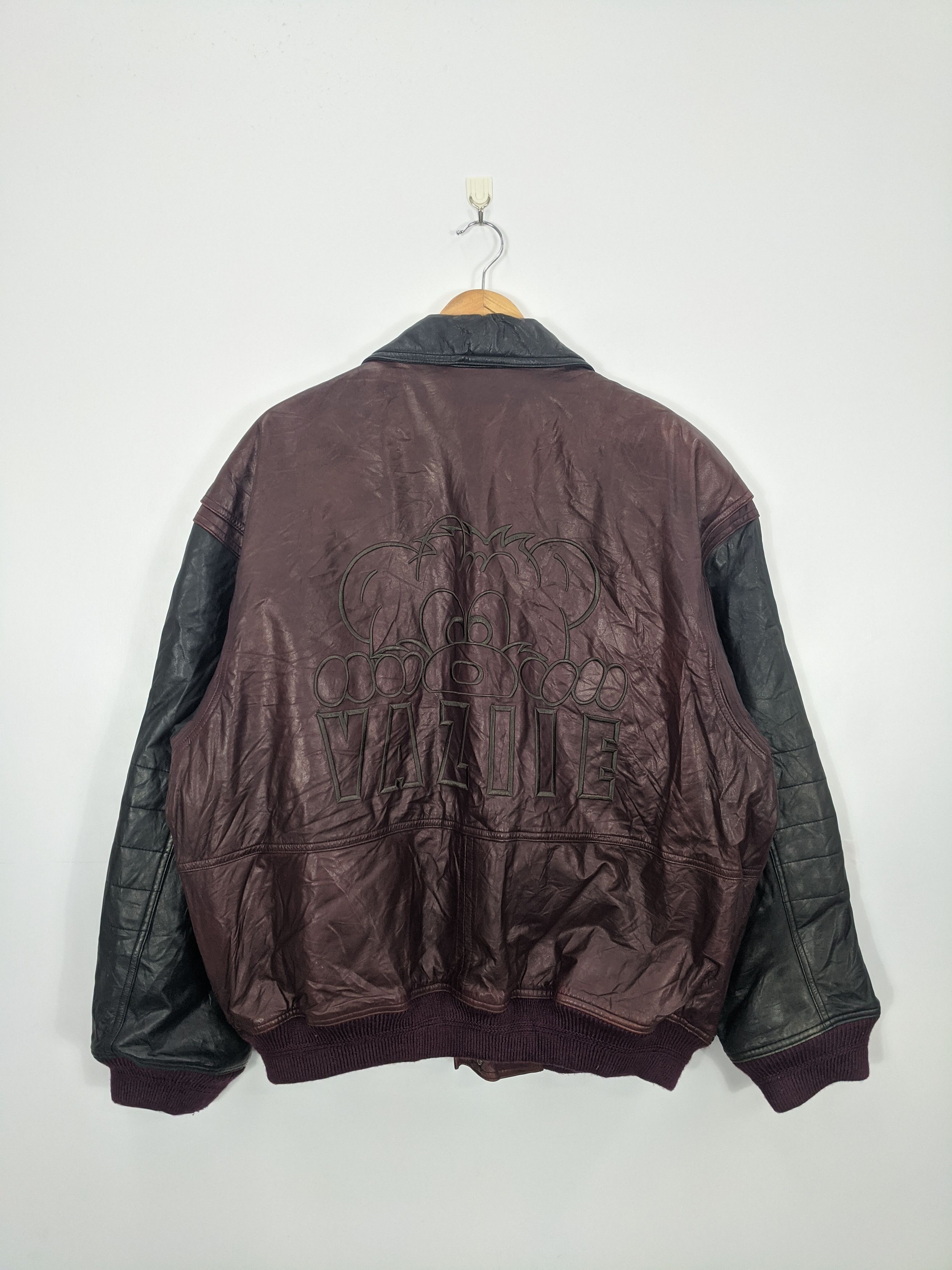 Genuine Leather × Japanese Brand × Vintage Vintage 90s Varsity Jacket Full Leather Jacket J0345 Size US M / EU 48-50 / 2 - 3 Thumbnail