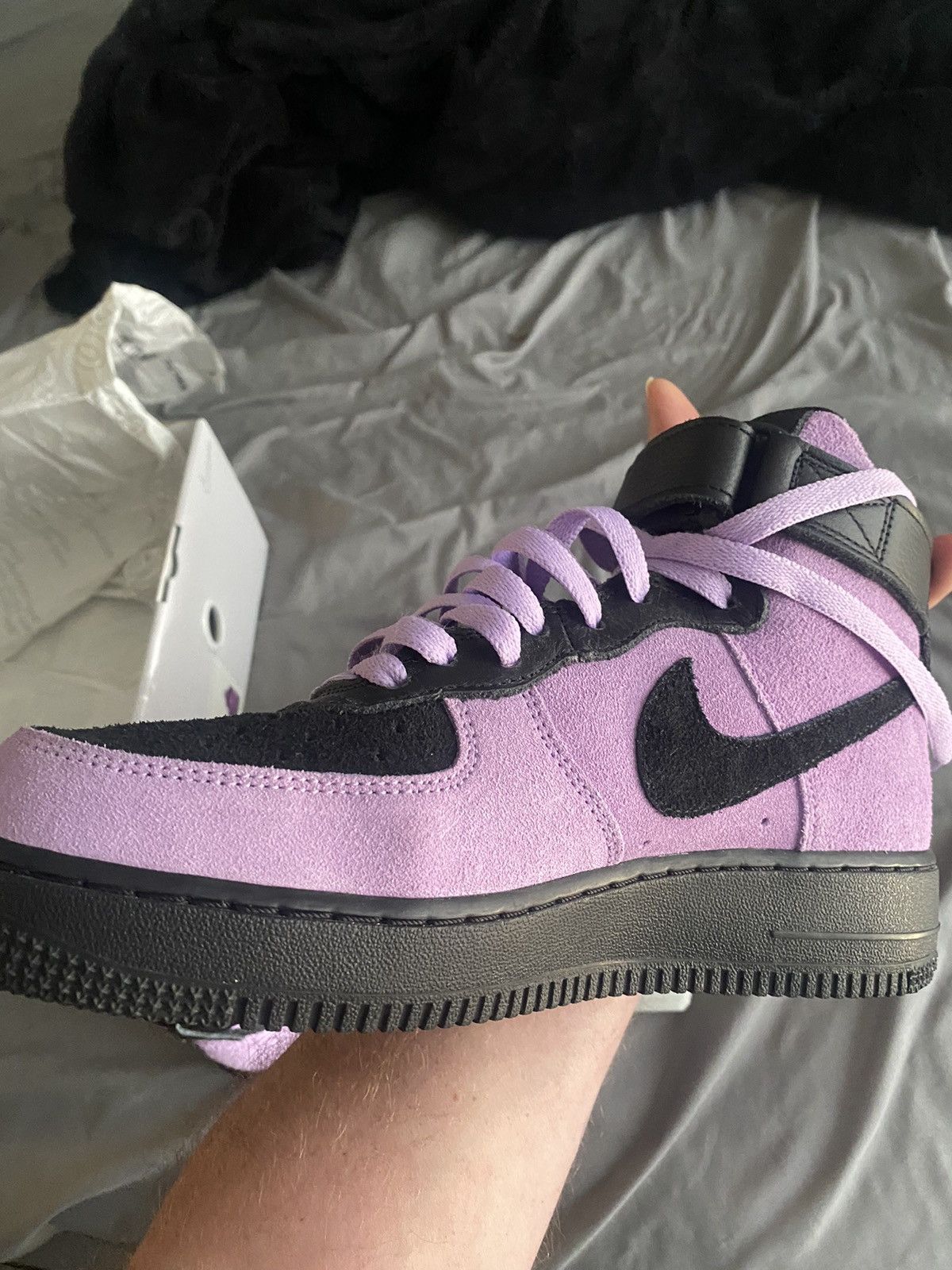 Nike Nike Air Force 1 Black & Purple suede custom Size US 7 / EU 40 - 5 Thumbnail
