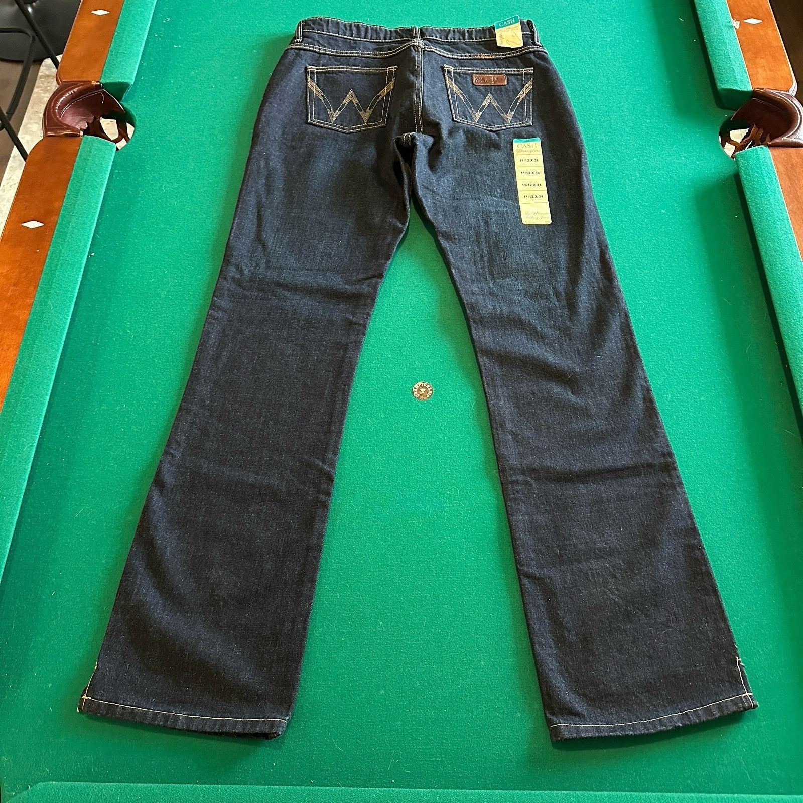 Wrangler Wrangler Cash Women’s No Gap Jeans 11/12 x 34 Dark Wash NWT Size 34" / US 12 / IT 48 - 13 Thumbnail