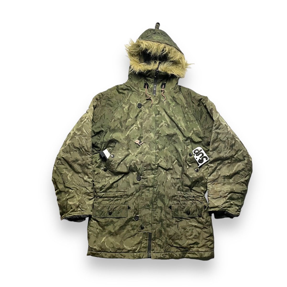 🇯🇵 VINTAGE POWER TO THE PEOPLE REALTREE FUR HOODIE JACKET