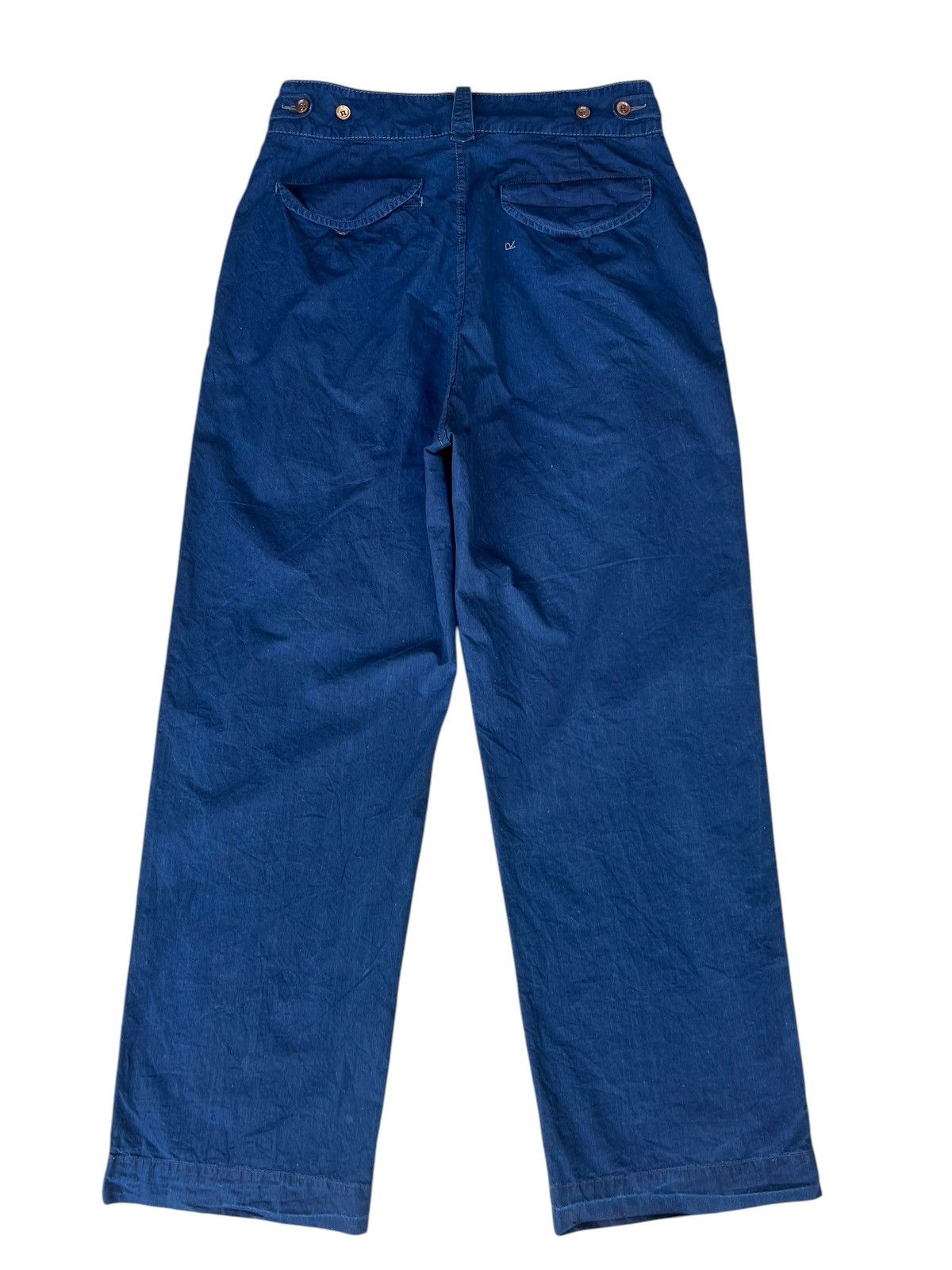 45rpm × Indigo 45rpm Japan Indigo Cotton Poplin Gurkha Trouser Pant Loose Size US 32 / EU 48 - 13 Thumbnail