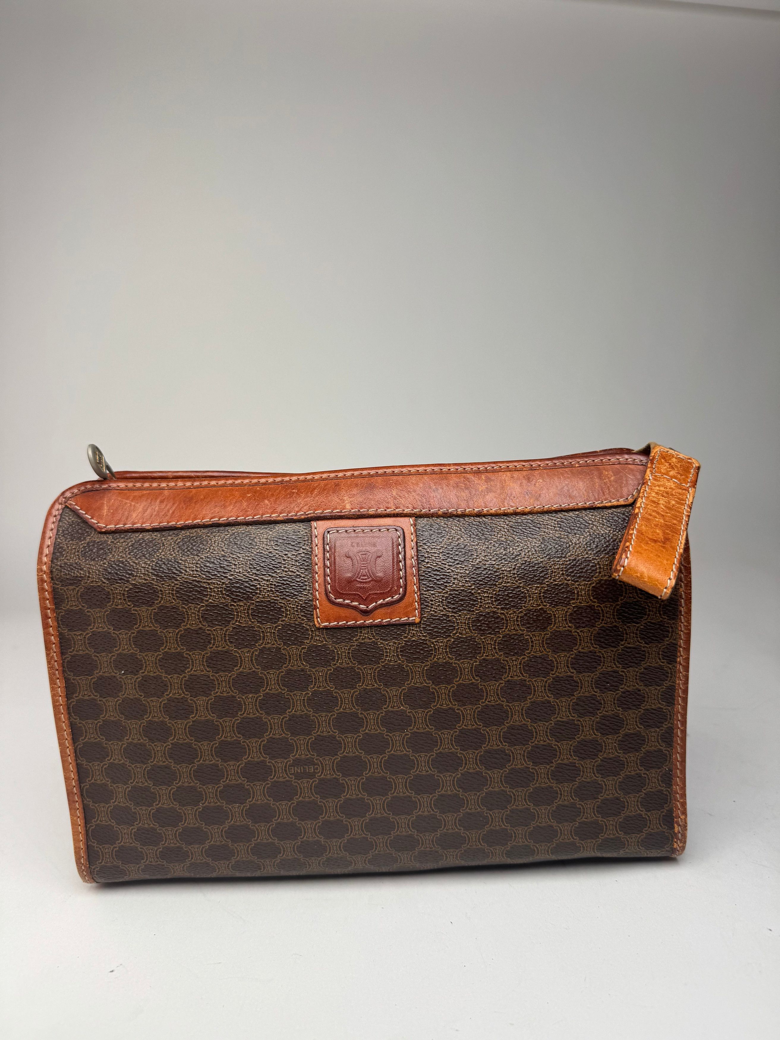 Celine Vintage Paris Leather Clutch Brown Size ONE SIZE - 1 Thumbnail