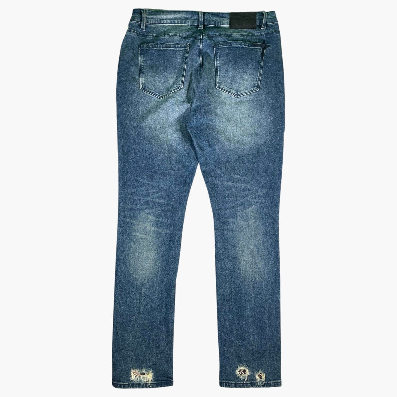 Rta RTA Snakeskin Patchwork Dark Wash Jeans Size US 38 / EU 54 - 2 Thumbnail