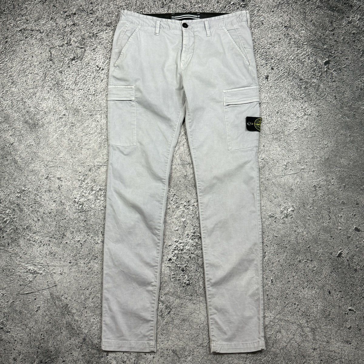 Stone Island Grey Combat Cargo Pants with Badge