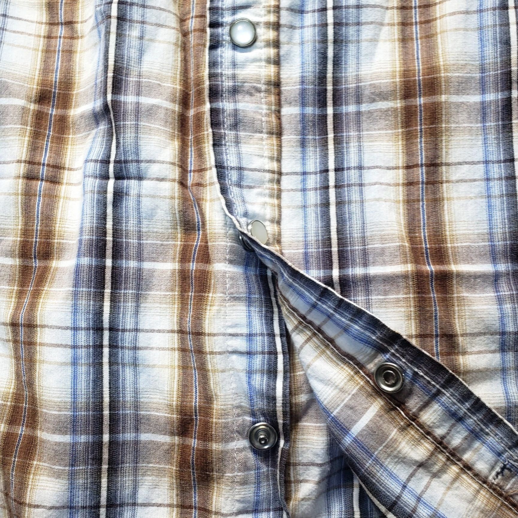 Wrangler Wrangler Jeans Co Western Plaid Button Pearl Snap Shirt XL Mens Multicolor Short Sleeve Shirt Size US XL / EU 56 / 4 - 4 Thumbnail