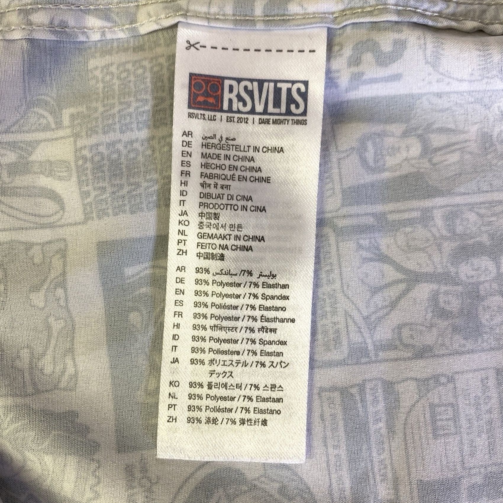 Greats RSVLTS The Sandlot Great Hambino Button Up Shirt Mens XL White Graphic Print Short Sleeve Casual Comfort Blue Polyester MLB Preppy The Roosevelts Size US XL / EU 56 / 4 - 4 Thumbnail