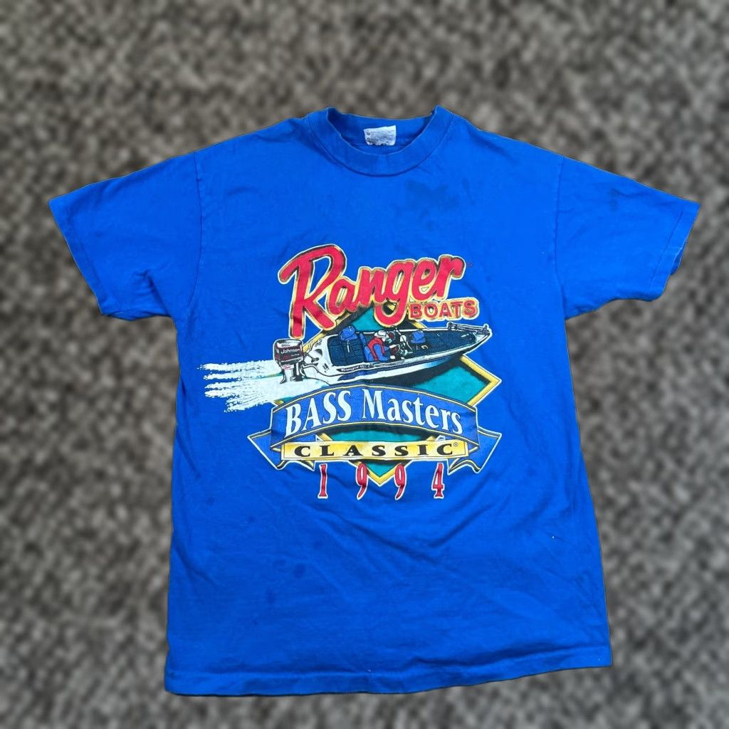 Hanes VINTAGE Ranger Boats Bass Masters Classic Tee Main Selling Point Short Sleeve M Hanes Blue 1990s Fishing Mens Size US M / EU 48-50 / 2 - 1 Thumbnail