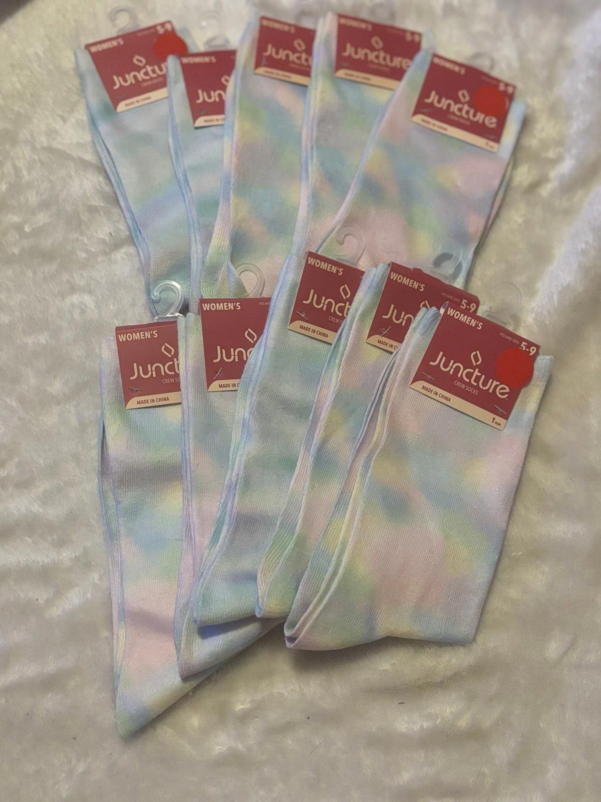 Other Juncture Women Rainbow Crew Socks Size 5-9 10 Pack Size ONE SIZE - 1 Thumbnail