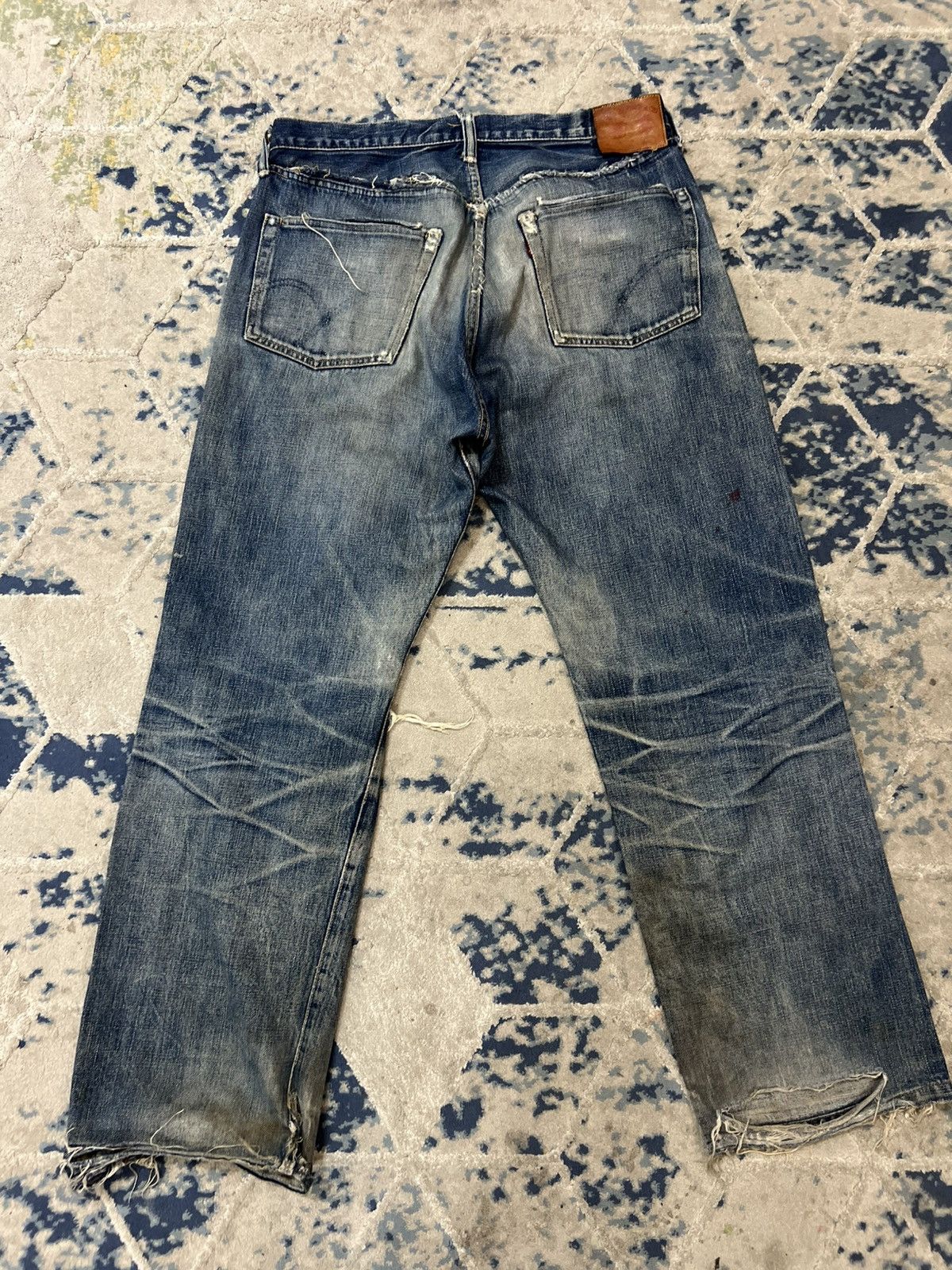 Full Count & Co. Vintage Full Count & Co Selvedge Distressed Jeans Denim Size US 34 / EU 50 - 15 Thumbnail