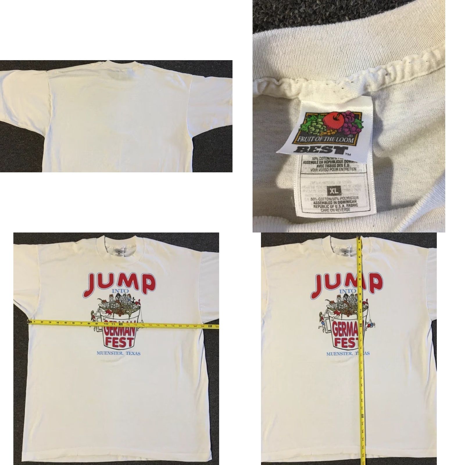 Vintage VINTAGE 90s Texas German Fest Shirt XL White Bar Drinking Grunge Biker Muenster USA Rock Punk Hard to read rules? Size US XL / EU 56 / 4 - 9 Thumbnail