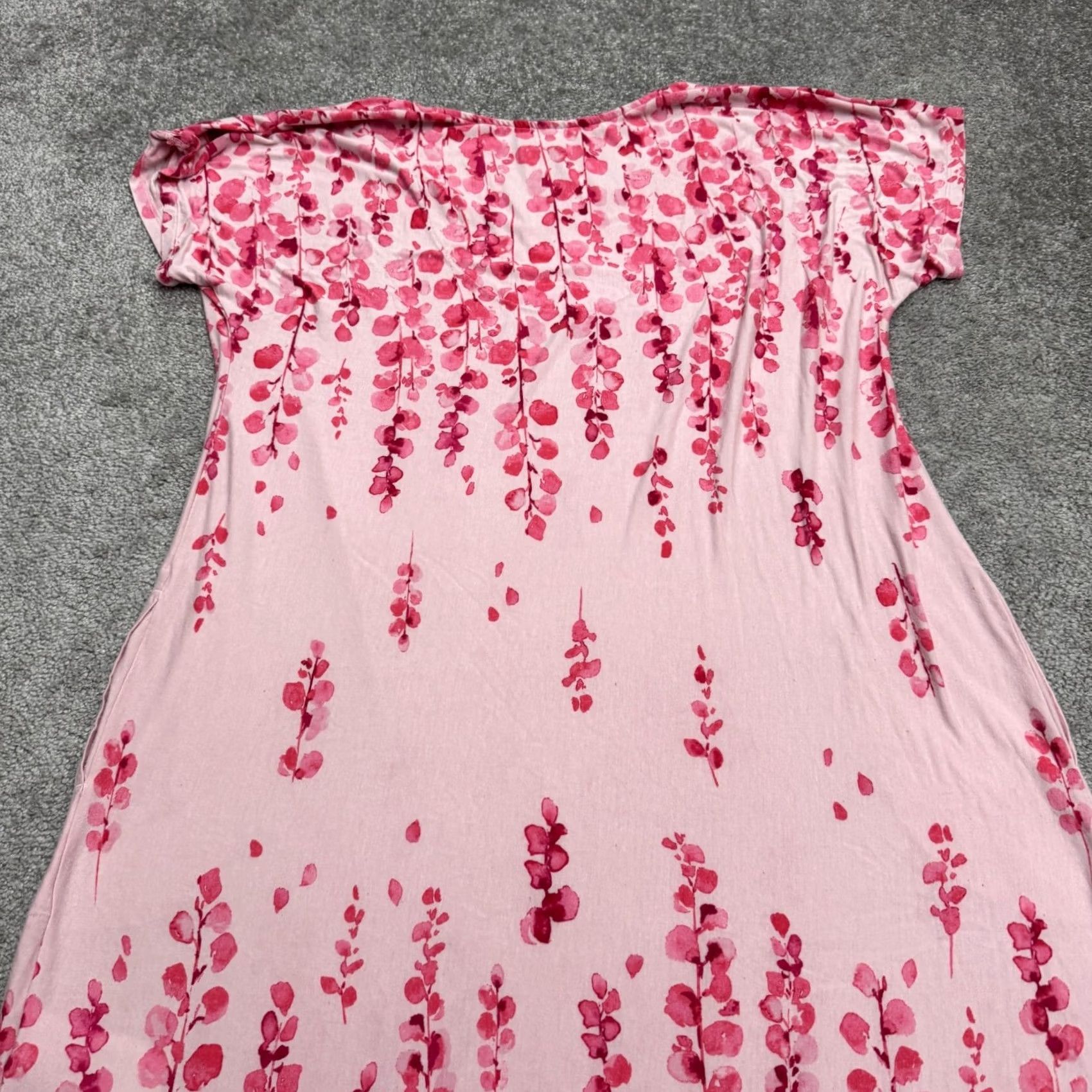 Donna Karan Donna Karan Sleepwear Nightgown Midi Dress Womens Large Pink Floral Bohemian Size L / US 10 / IT 46 - 3 Thumbnail