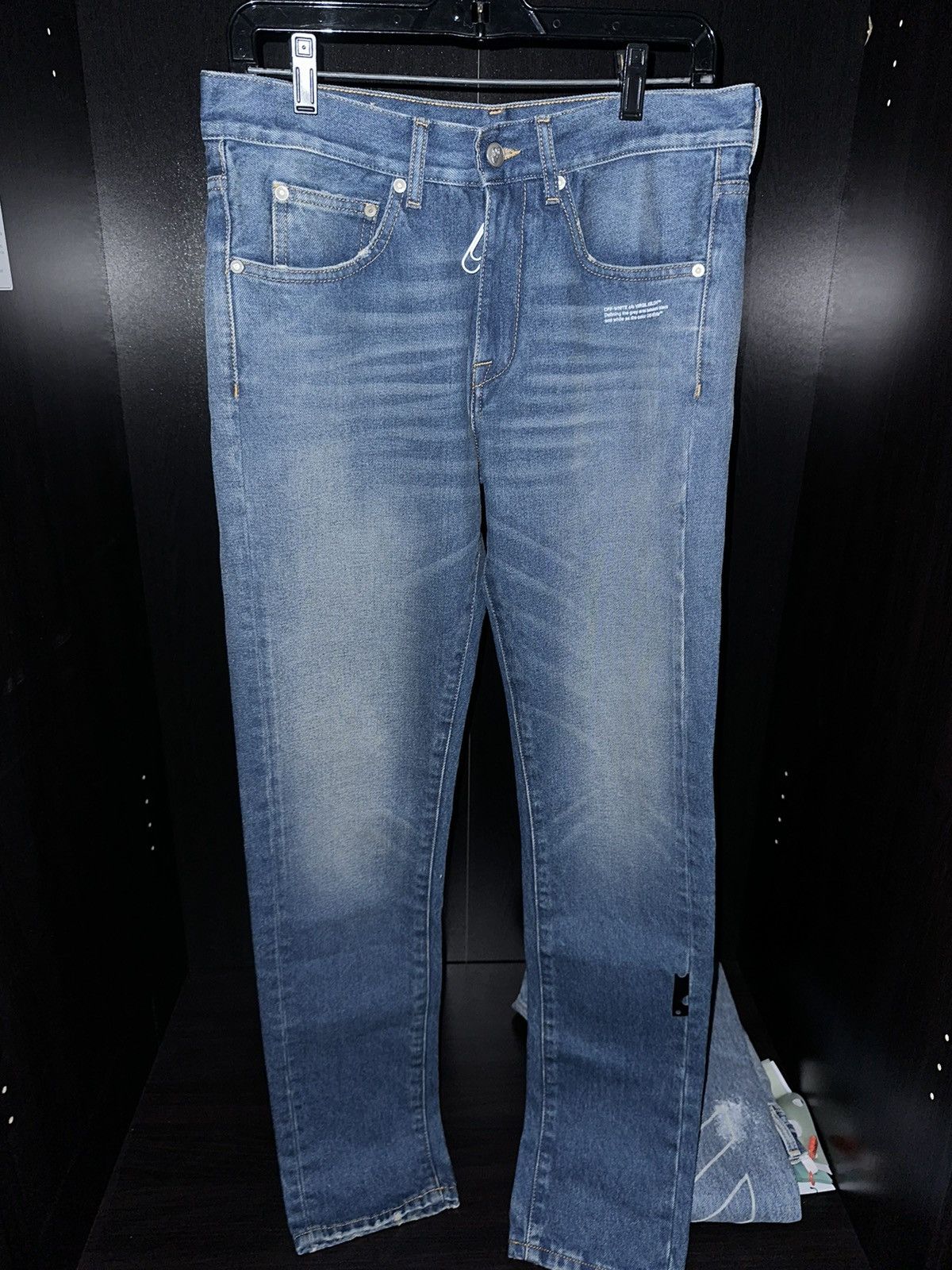 image of Off White Slim Jean Medium Blue, Men's (Size 30)