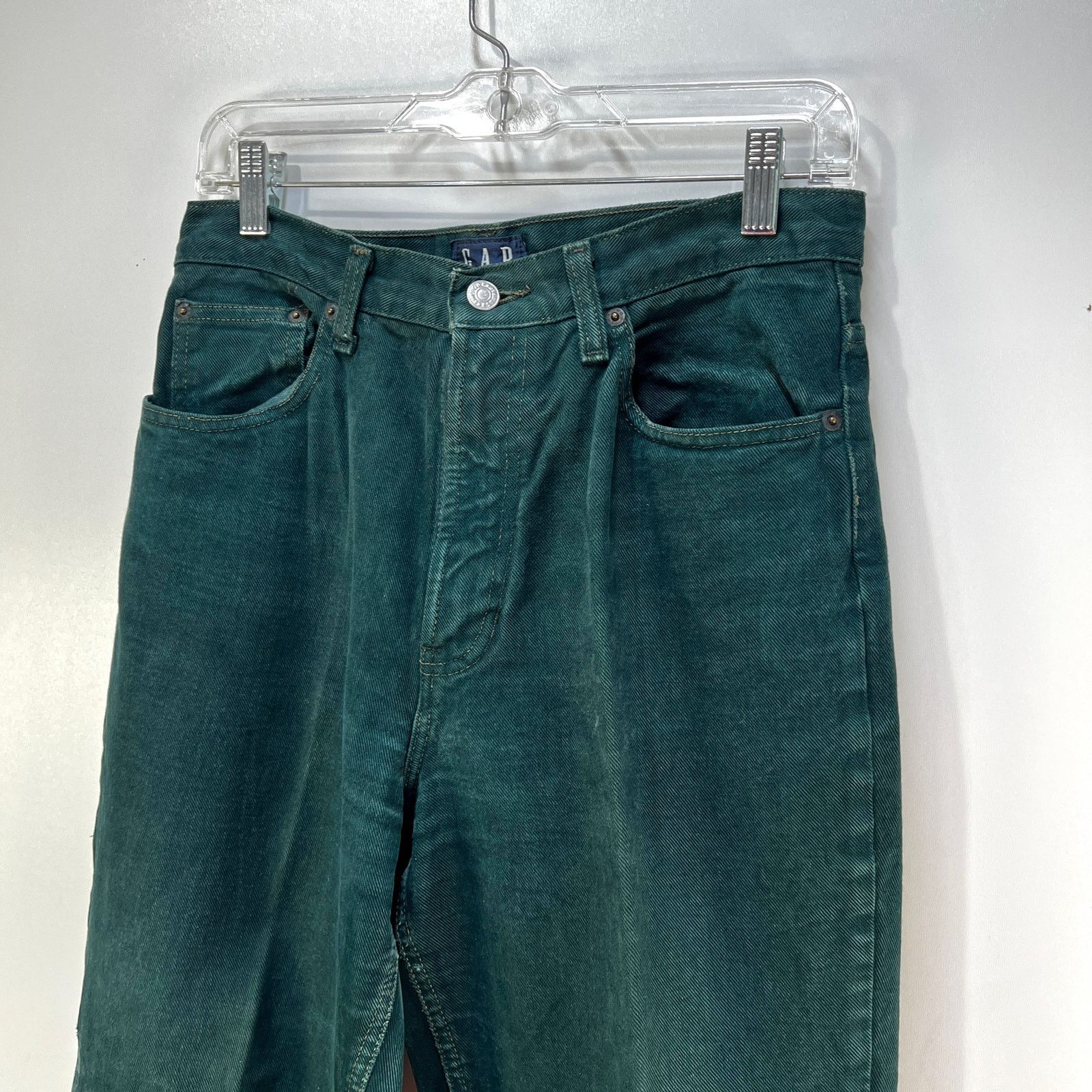 Gap × Vintage Vintage 90s GAP Green Denim Mom Jeans Size 30" / US 8 / IT 44 - 2 Thumbnail