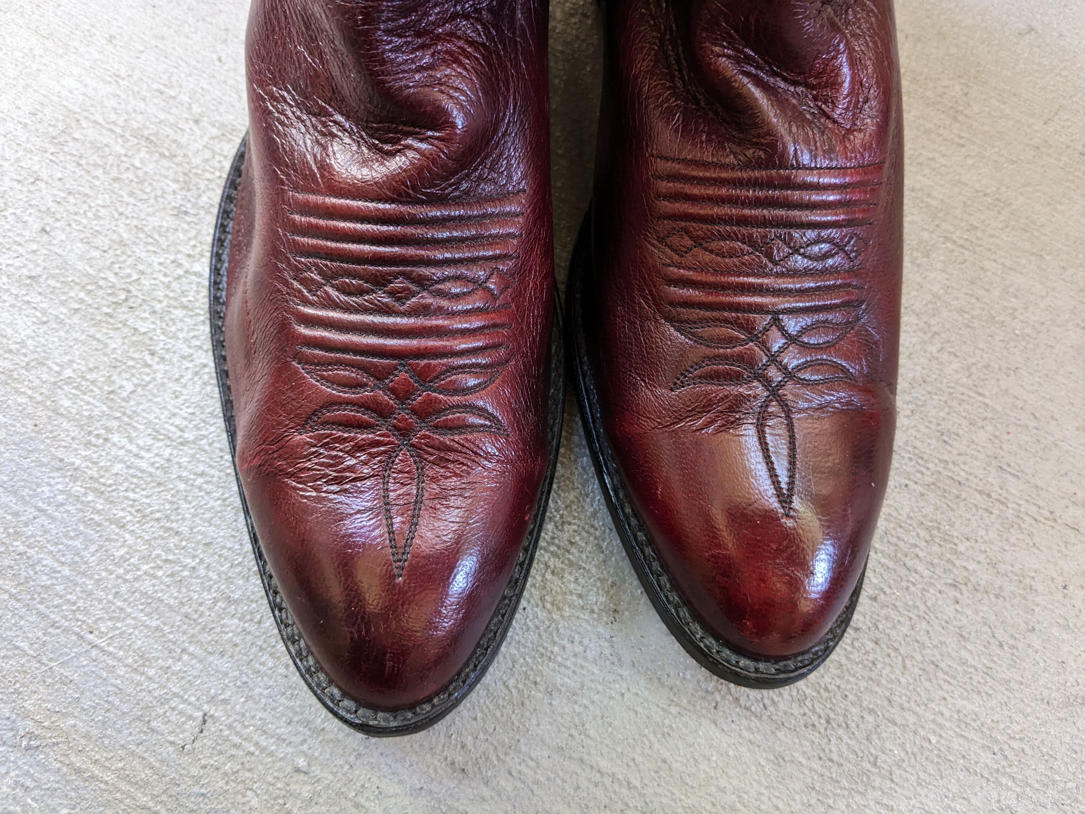 Larry Mahan × Vintage Larry Mahan Cowboy Boots Red 9 E Wide Biker Leather USA Size US 9 / EU 42 - 3 Thumbnail