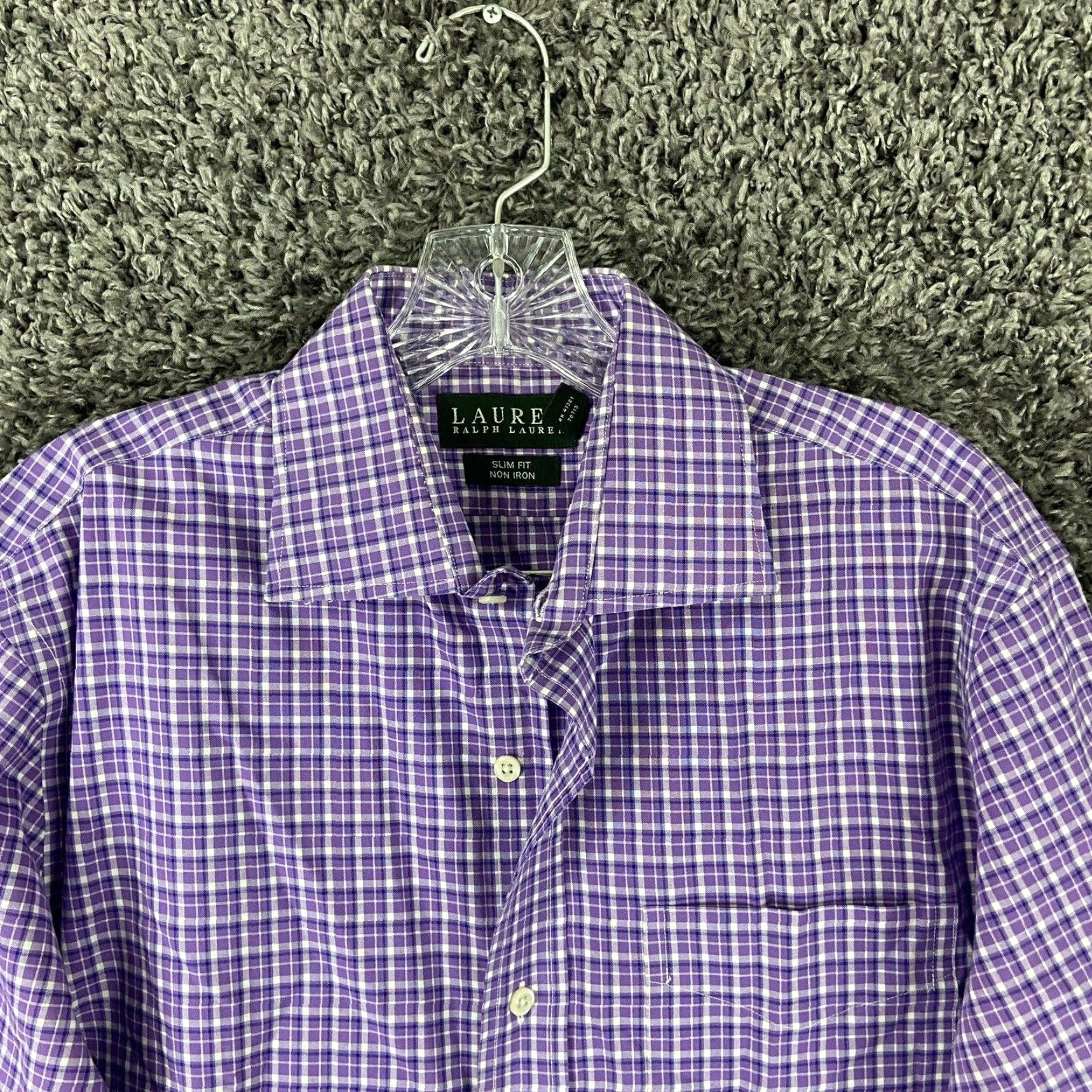 Ralph Lauren VINTAGE Lauren Ralph Lauren Plaid Button-Up Shirt Adult 15.5 Purple Slim Fit Mens Size US M / EU 48-50 / 2 - 5 Thumbnail