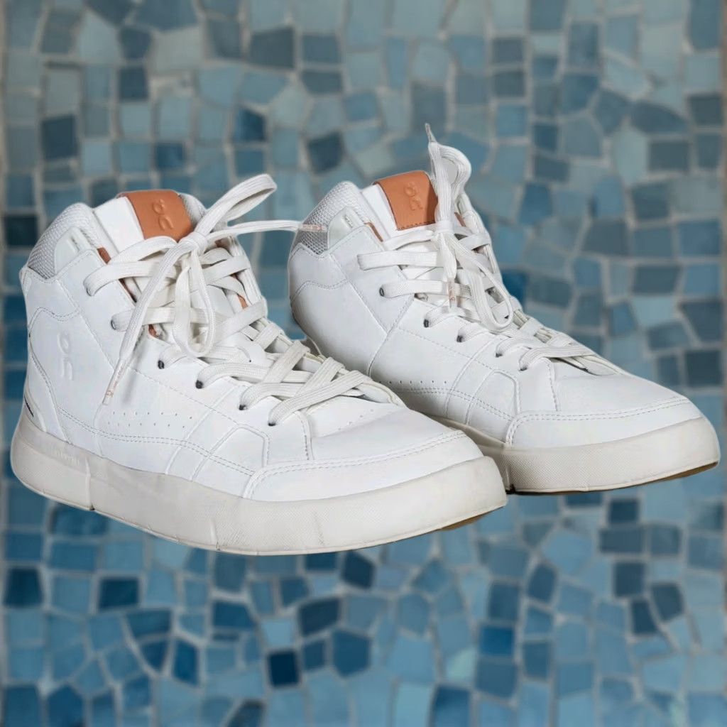 Vintage On THE ROGER Clubhouse Mid Sneakers 98.98328 White Sandstone Men's US 8 - Nike? Size US 8 / EU 41 - 1 Thumbnail