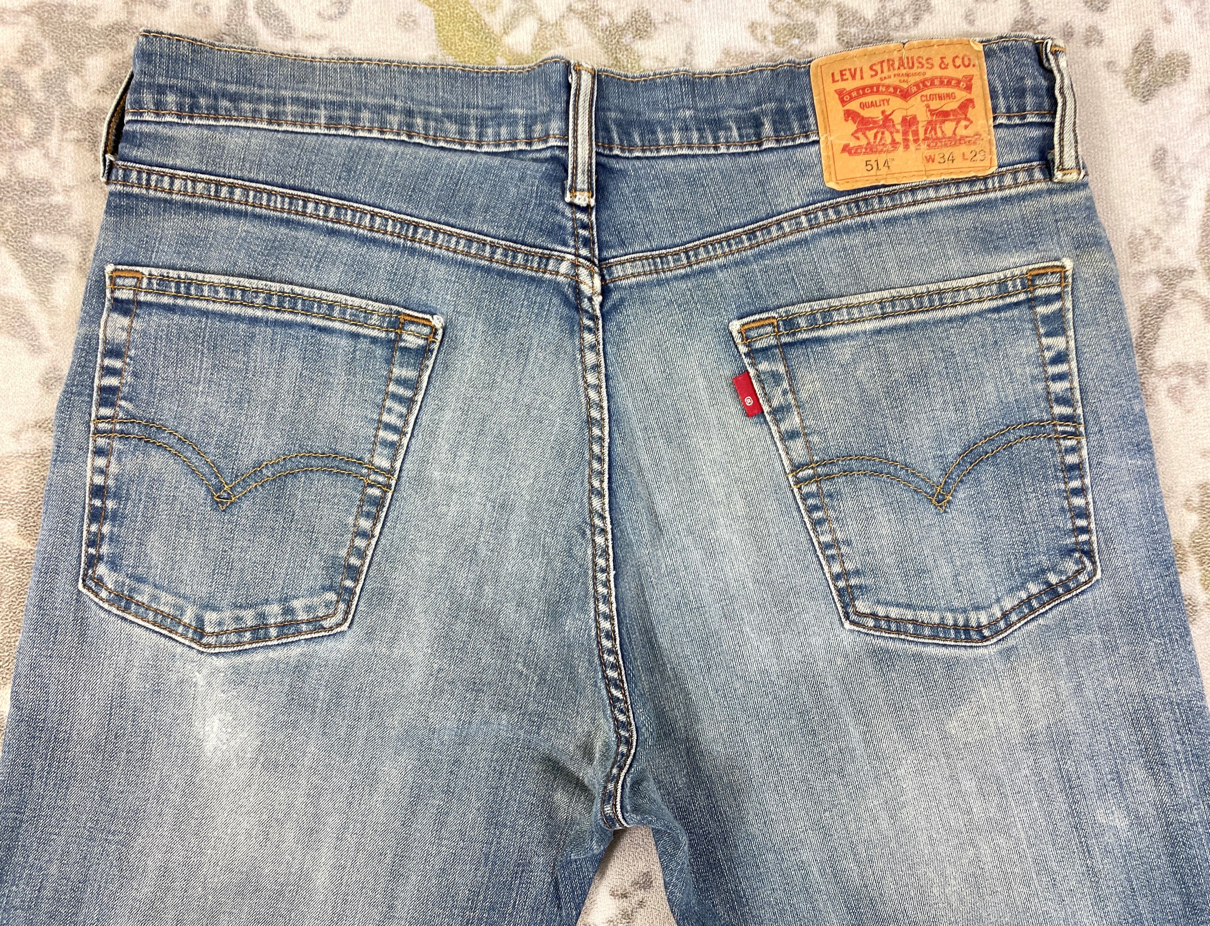 Levi's Blue Levi's 514 Distressed Denim 35 x 25 -JN113 Size US 35 - 4 Thumbnail
