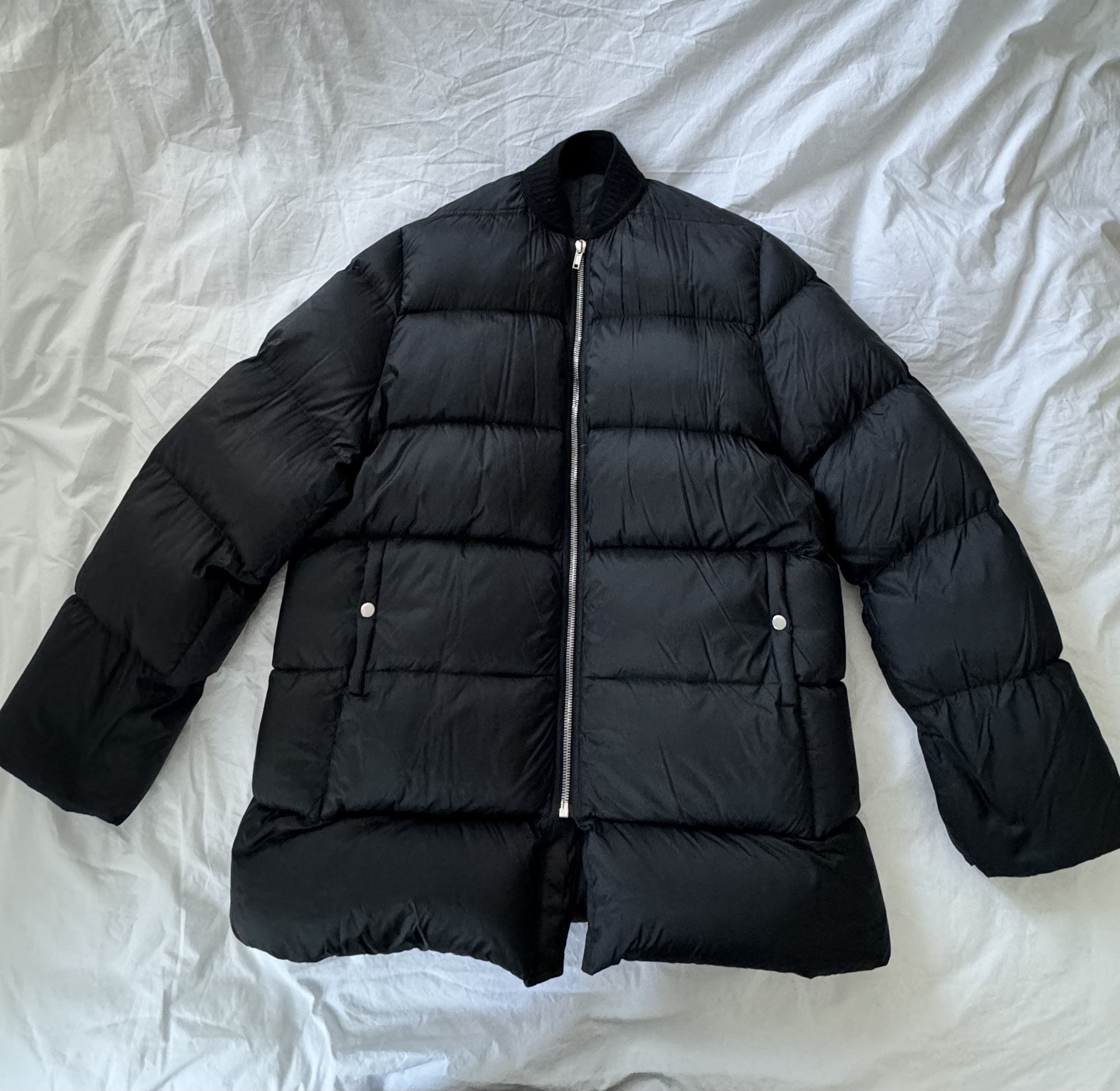 image of Rick Owens Flight Necked Down Bomber Jacket 50 Fw17 in Black, Men's (Size Medium)