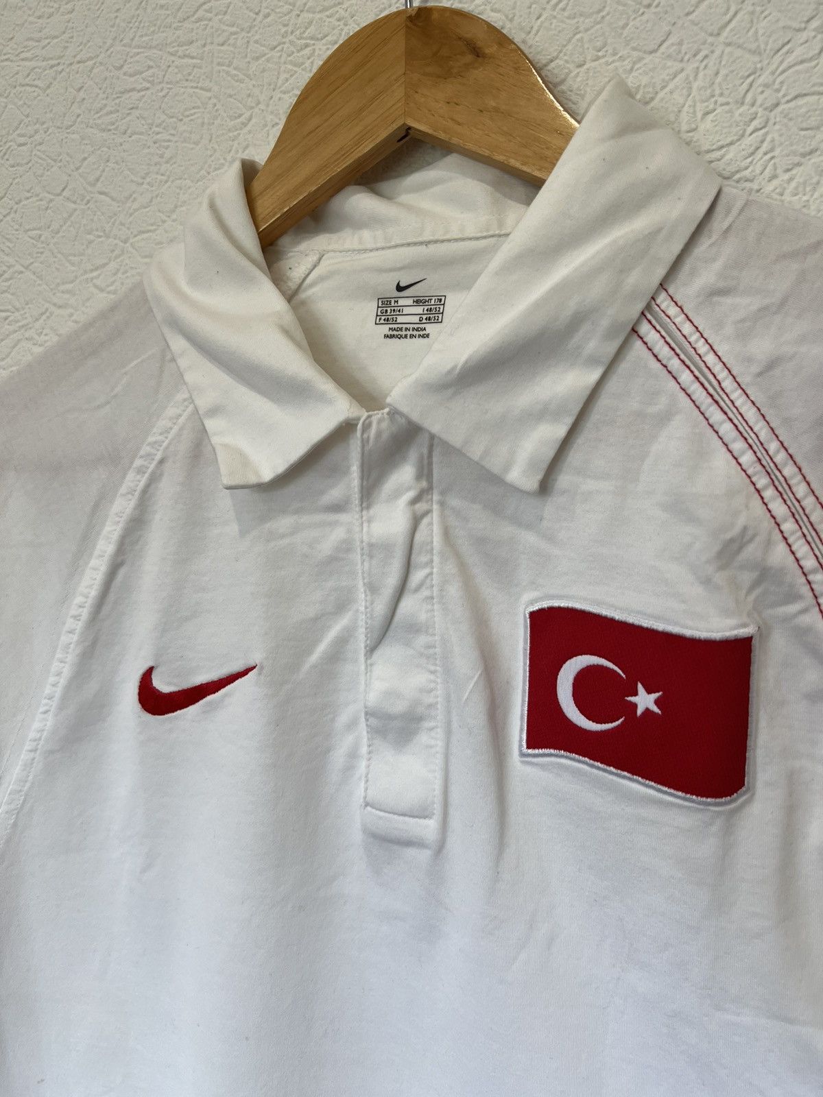 Nike × Vintage Vintage Nike Turkey 00’s White Polo Jersey Size US M / EU 48-50 / 2 - 2 Thumbnail
