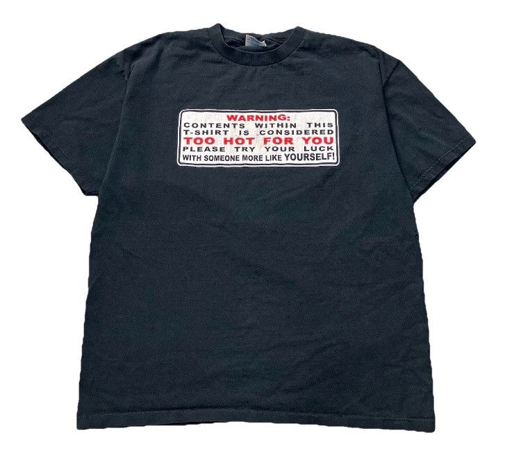 Vintage Y2K Warning Too Hot Humor Tee Shirt Size US XL / EU 56 / 4 - 2 Thumbnail