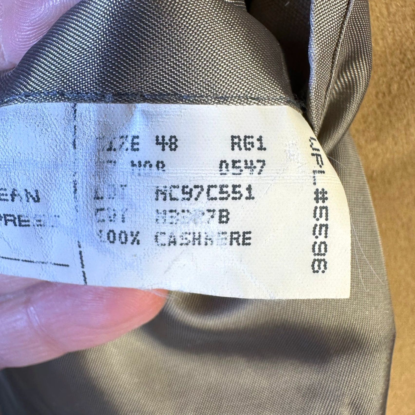 Nordstrom Nordstrom Loro Piana 100% Cashmere Sport Coat Blazer Mens 48R Camel Beige Two-Button Notch Lapel Classic Coat, USA Made Size 48R - 6 Thumbnail