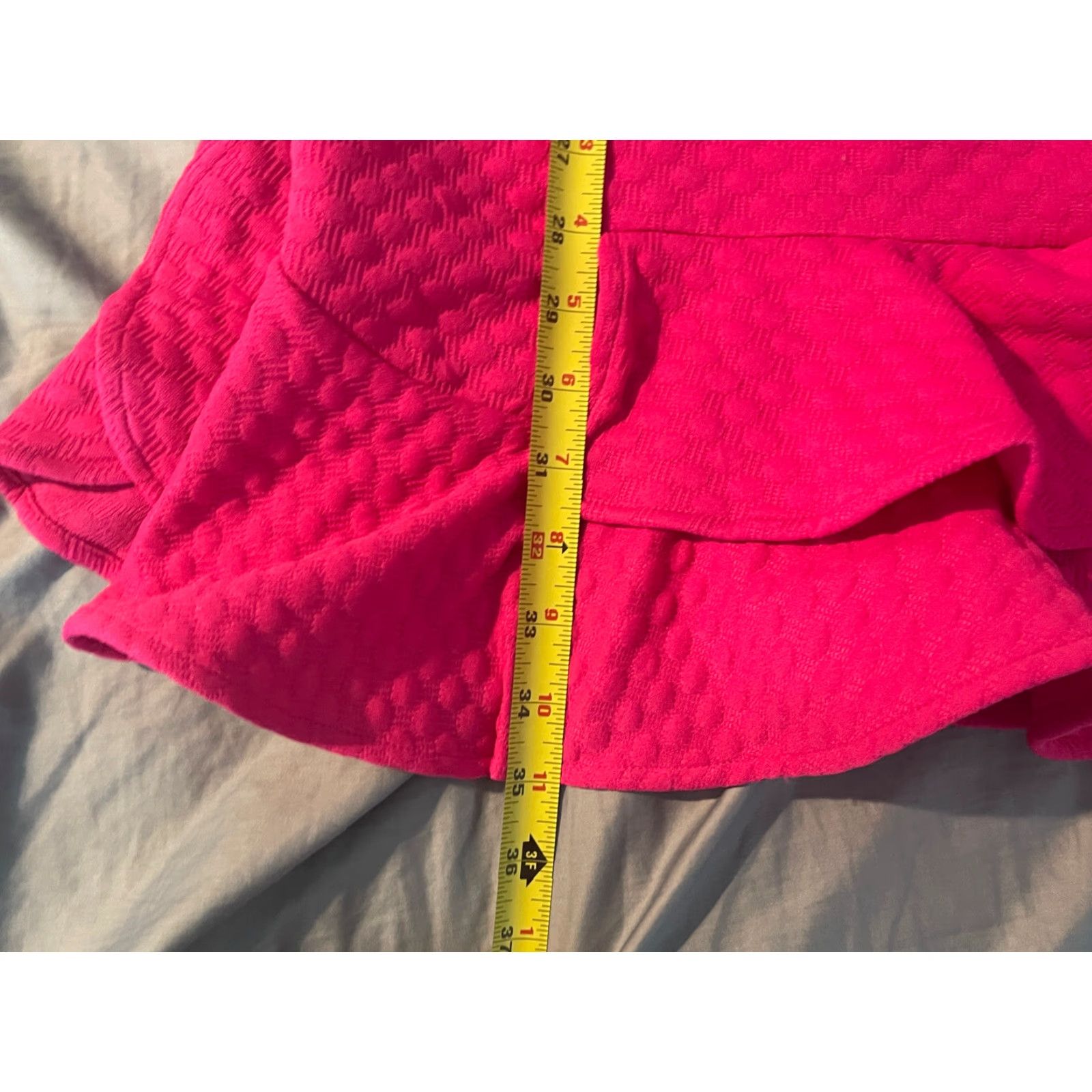 Vintage Eliza J Dress Womens 12 Pink Mini Sleeveless Ruffle Barbiecore Textured Size XL / US 12-14 / IT 48-50 - 8 Thumbnail